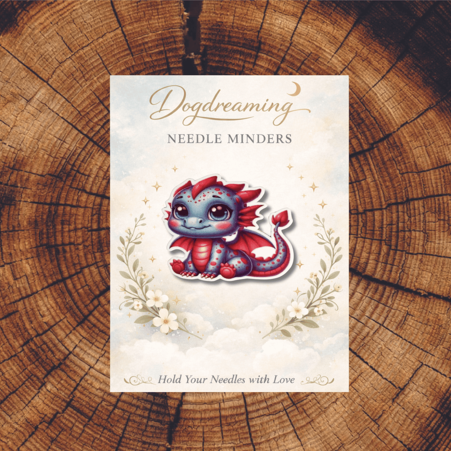 dragon magnetic needle minder cross stitch accessory fantasy design