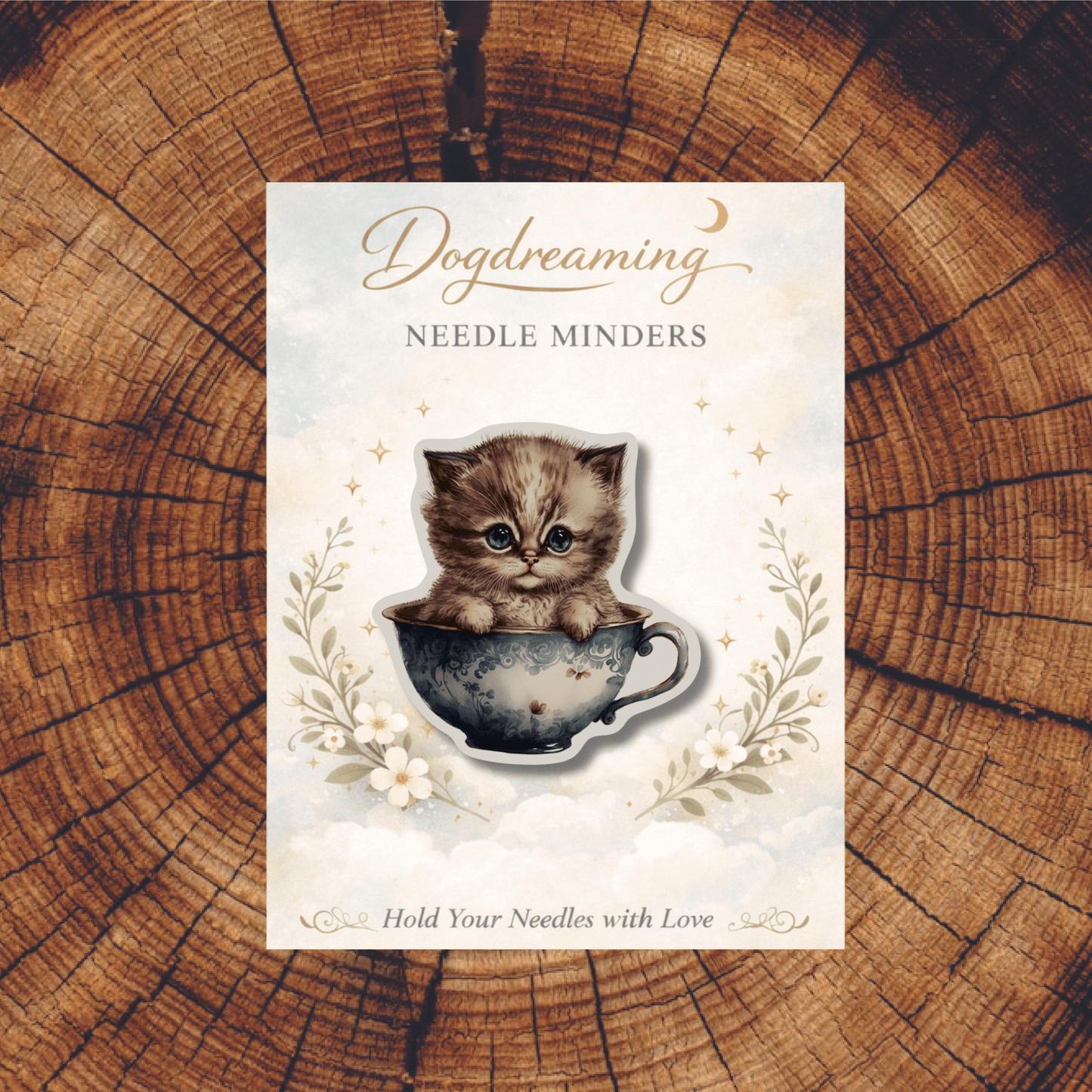 animal magnetic needle minder kitten design