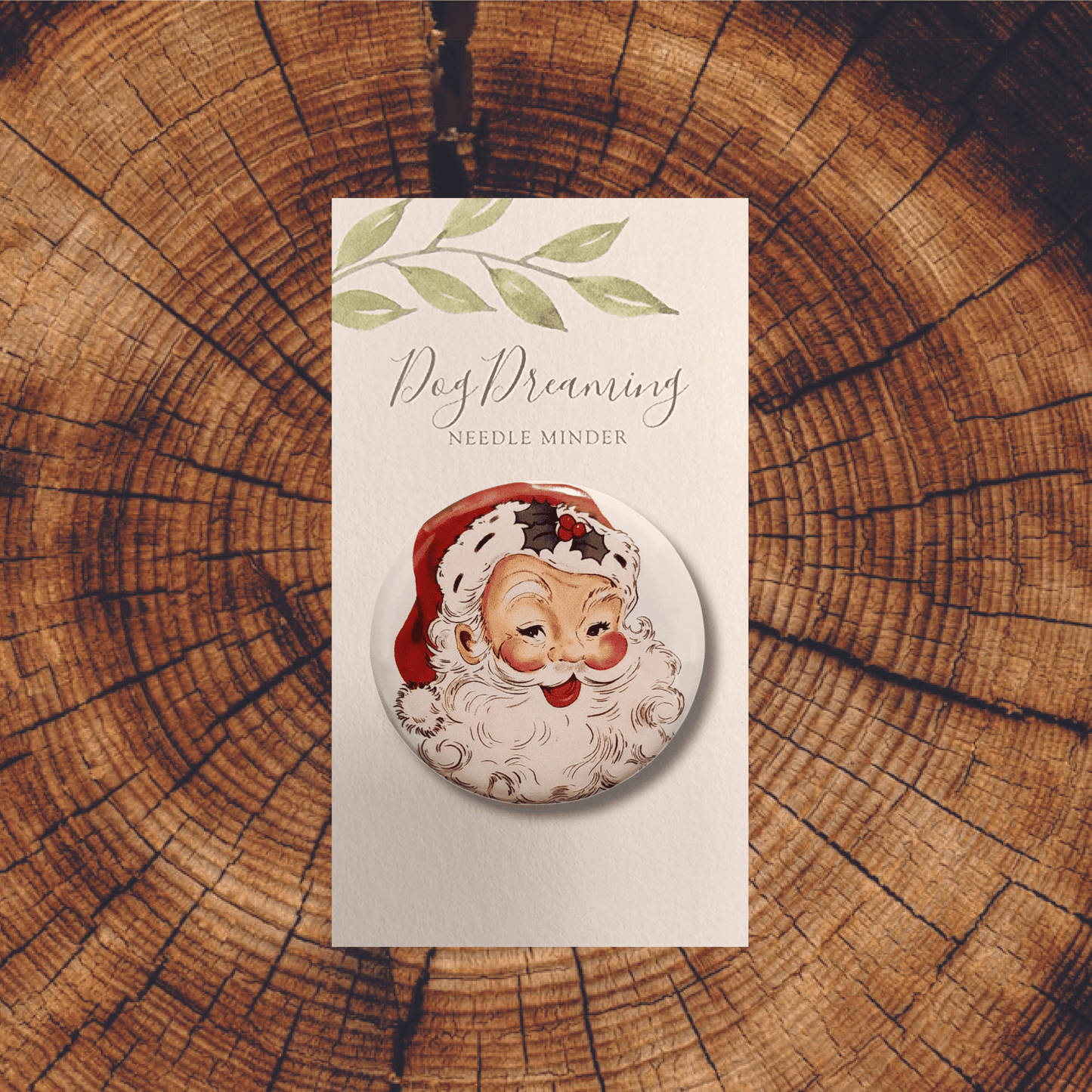 holiday magnetic santa needle minder embroidery accessory