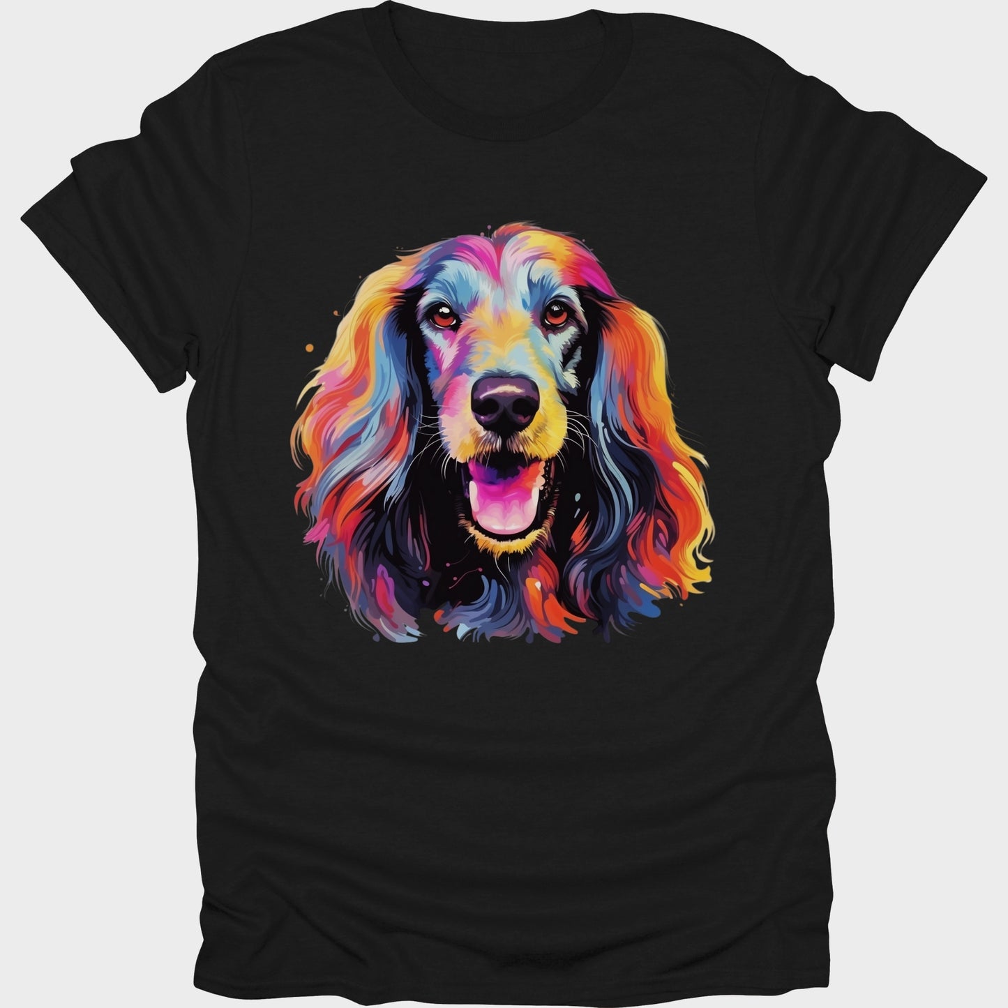 Afghan Hound Colorful short sleeve T-shirt Black