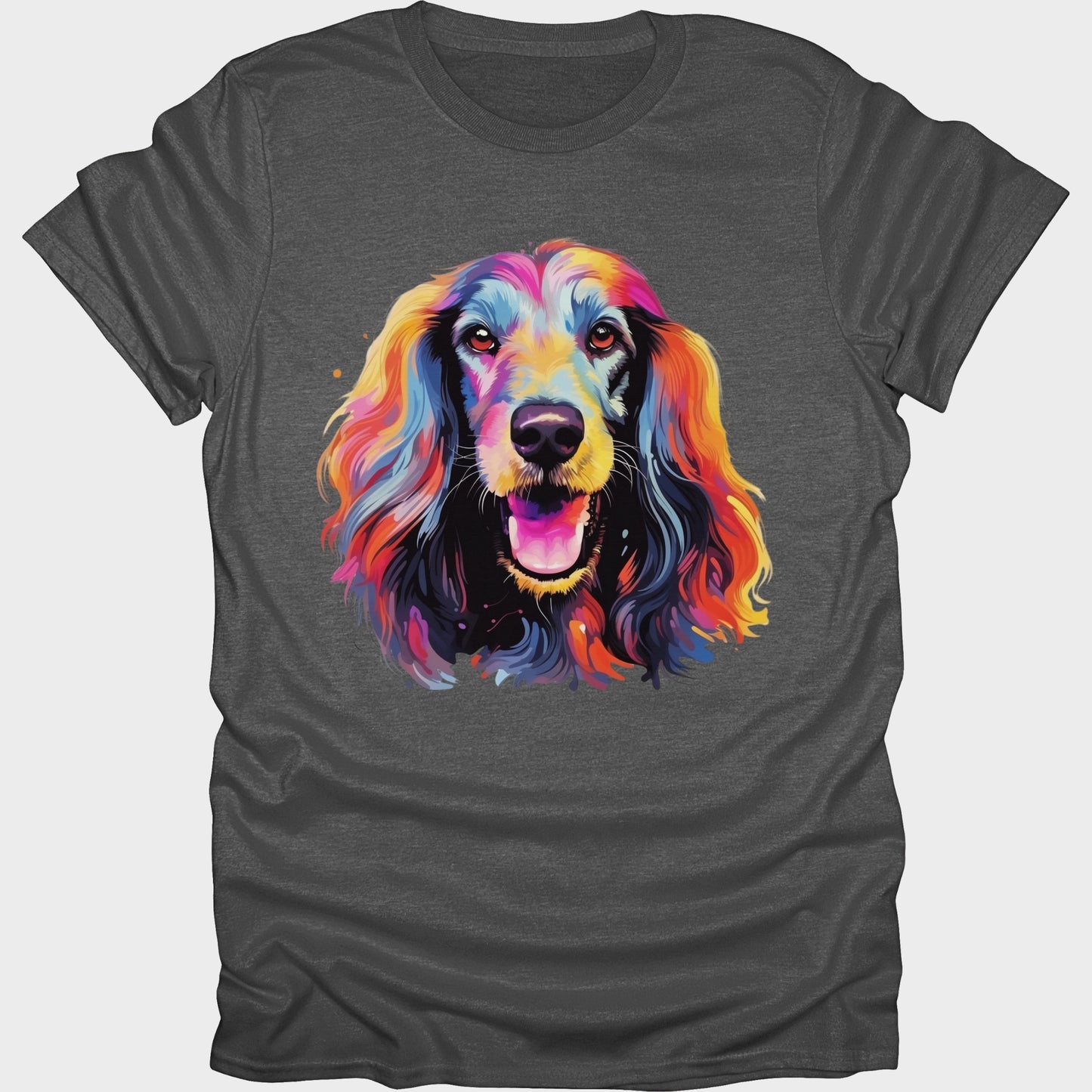 Afghan Hound Colorful short sleeve T-shirt Gray