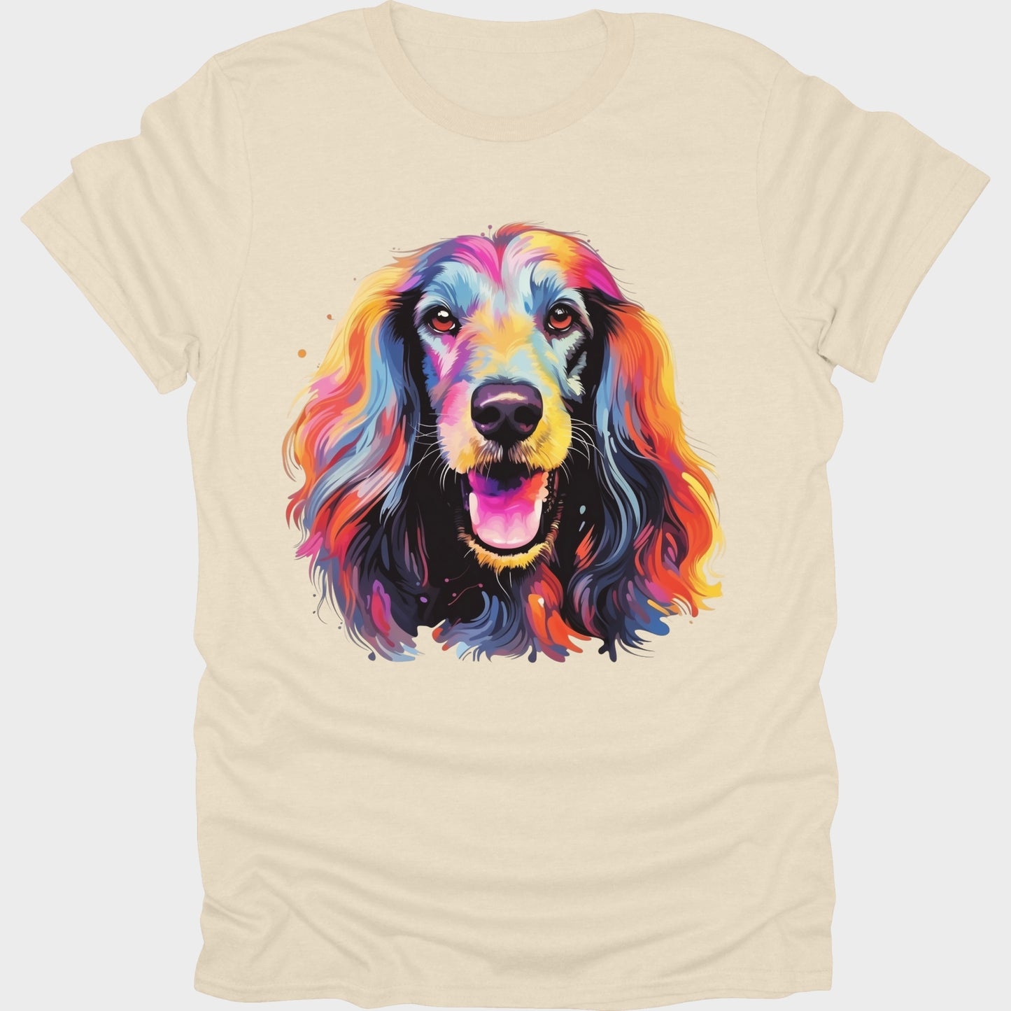 Afghan Hound Colorful short sleeve T-shirt Natural