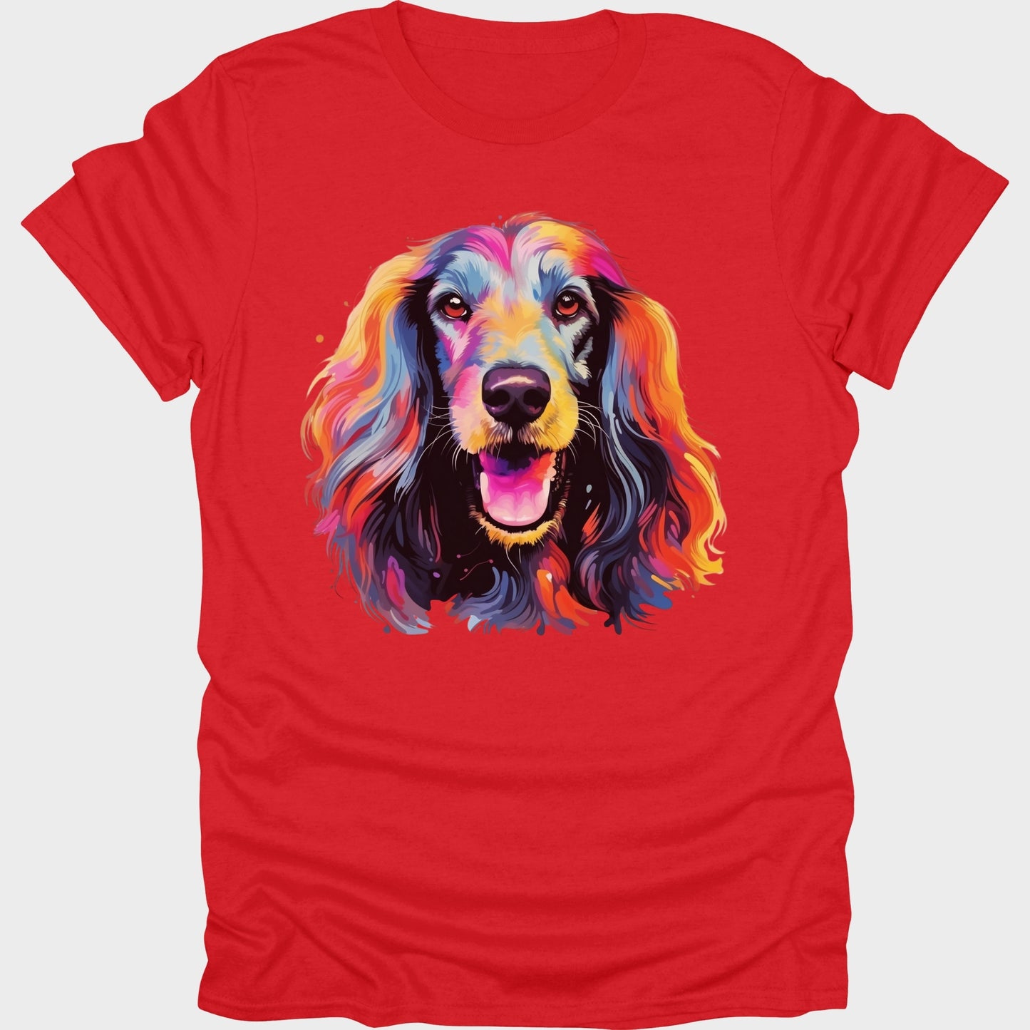 Afghan Hound Colorful short sleeve T-shirt Red