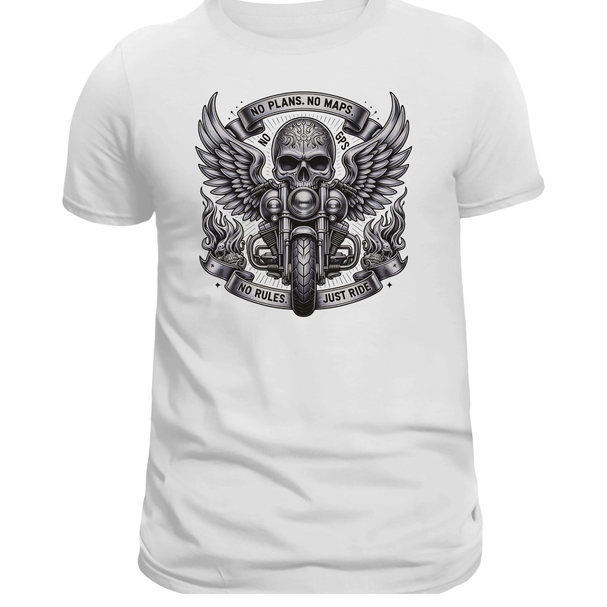 No Plans No Maps No Rules Just Ride T-shirt, Motorcycle Rider - DogDreaming