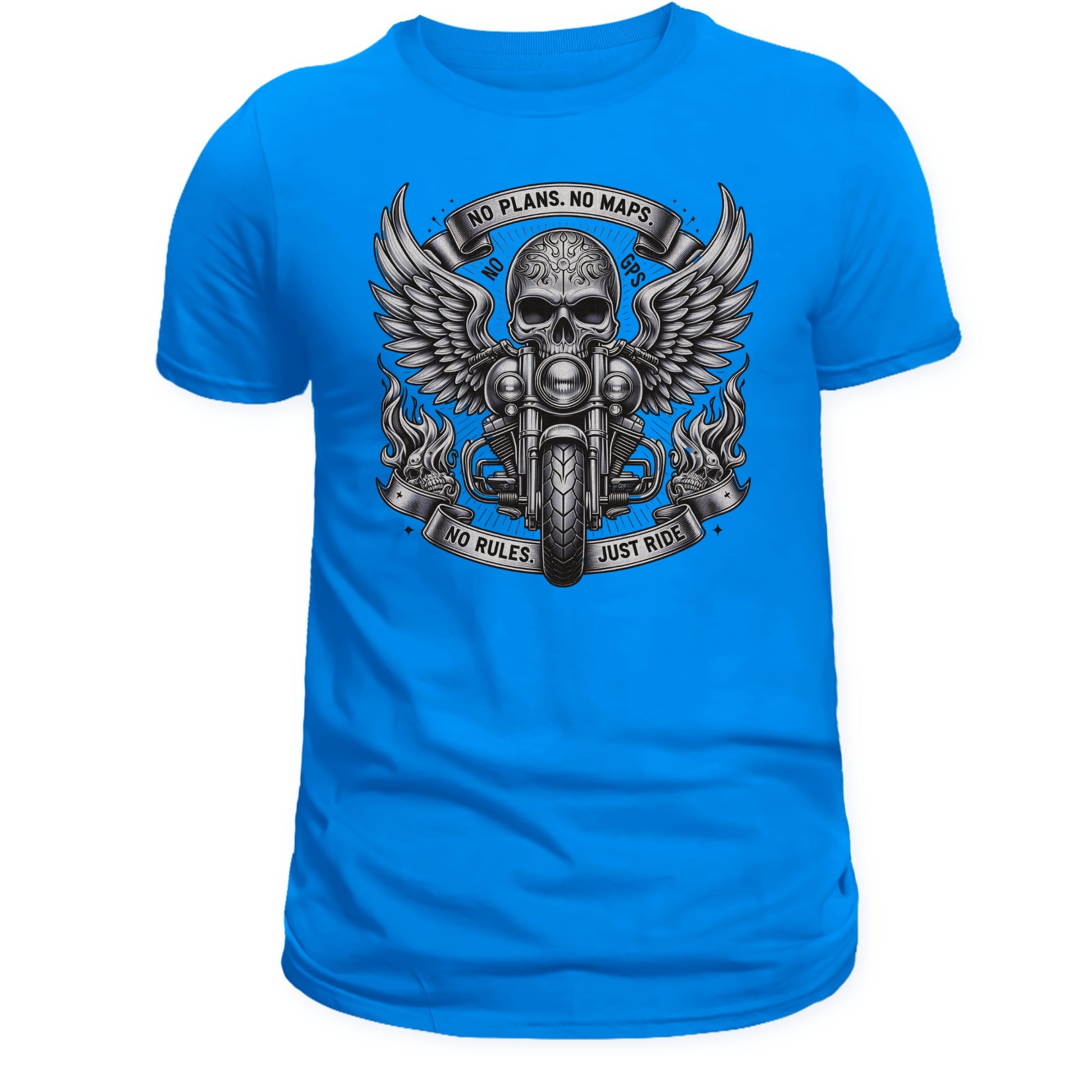 No Plans No Maps No Rules Just Ride T-shirt, Motorcycle Rider - DogDreaming
