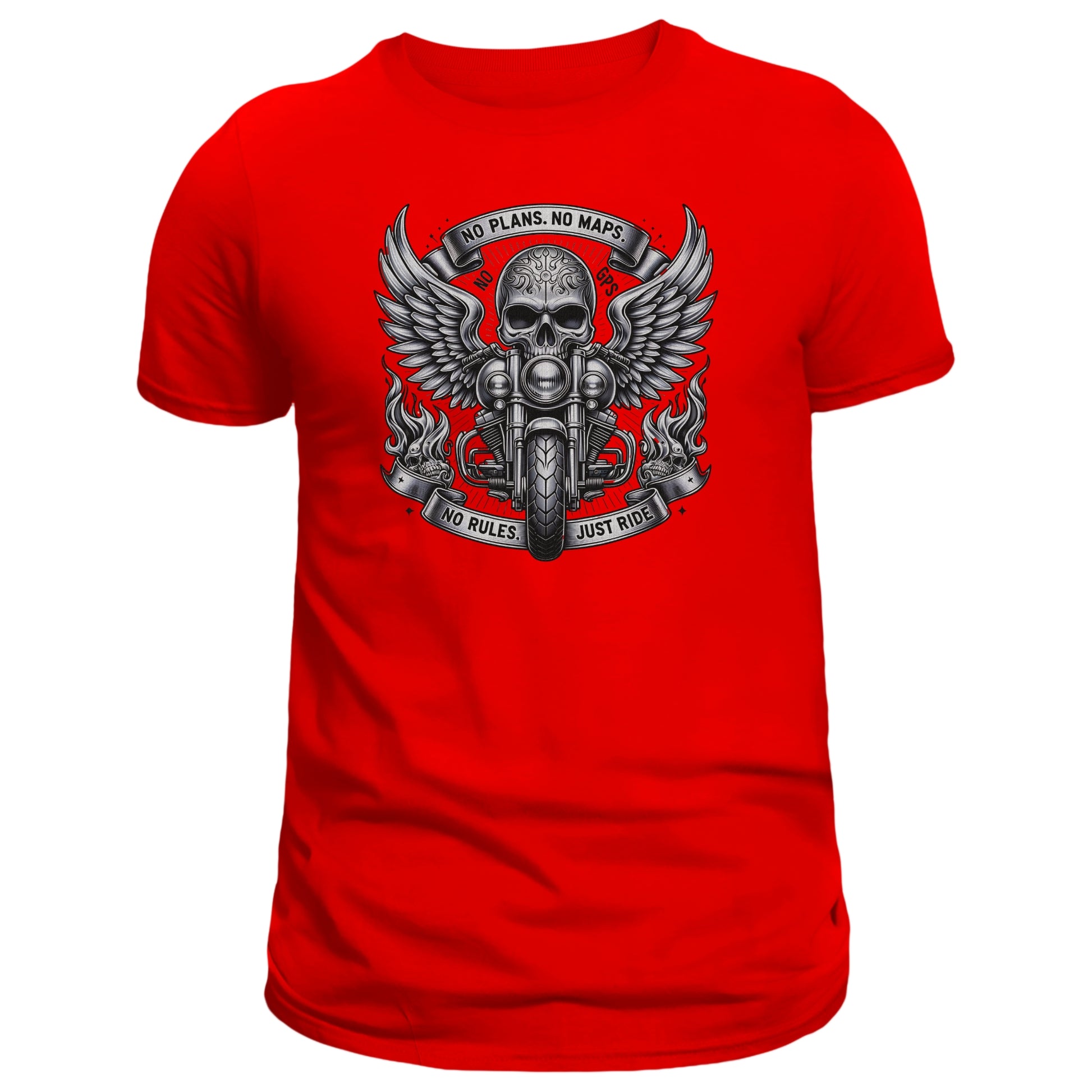No Plans No Maps No Rules Just Ride T-shirt, Motorcycle Rider - DogDreaming