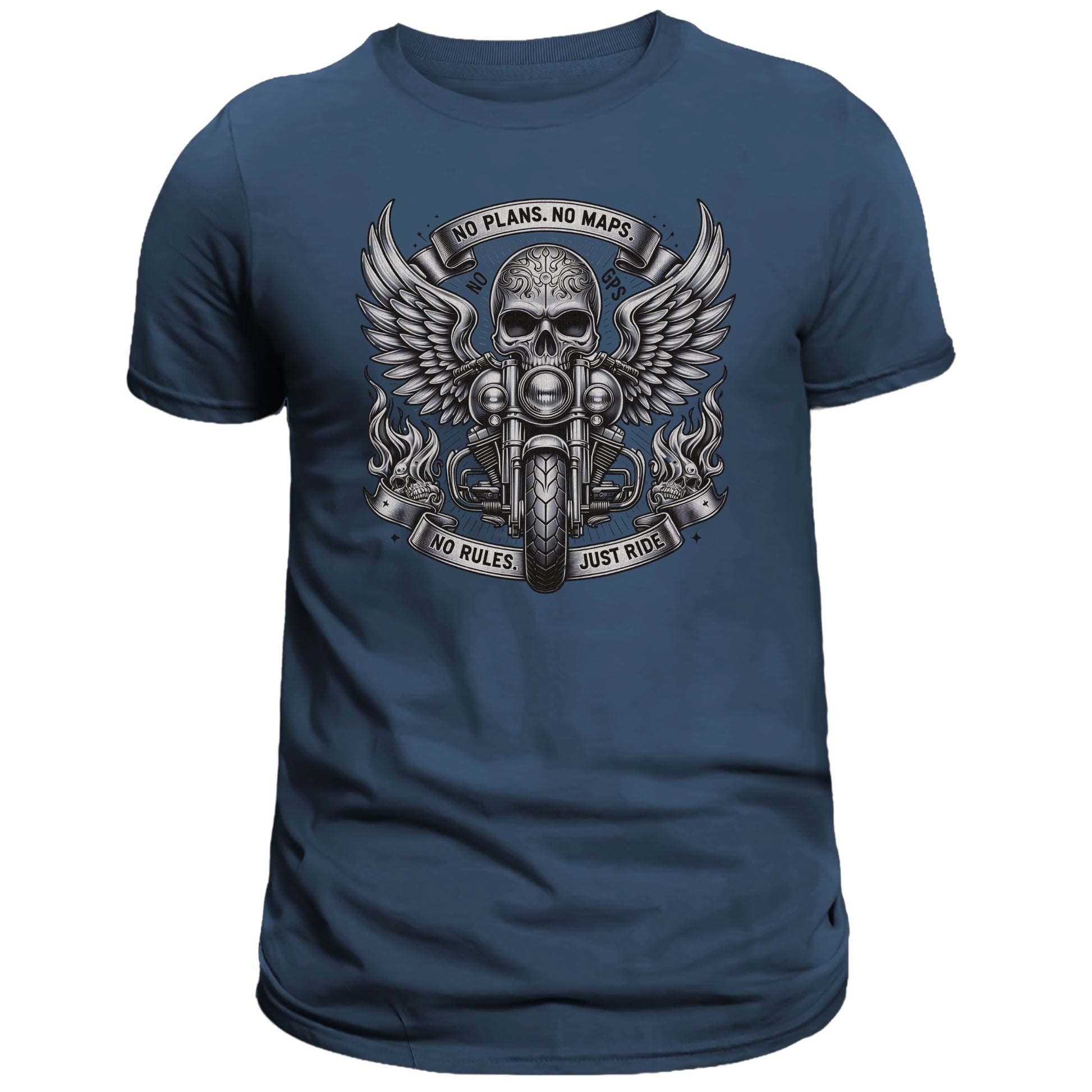 No Plans No Maps No Rules Just Ride T-shirt, Motorcycle Rider - DogDreaming