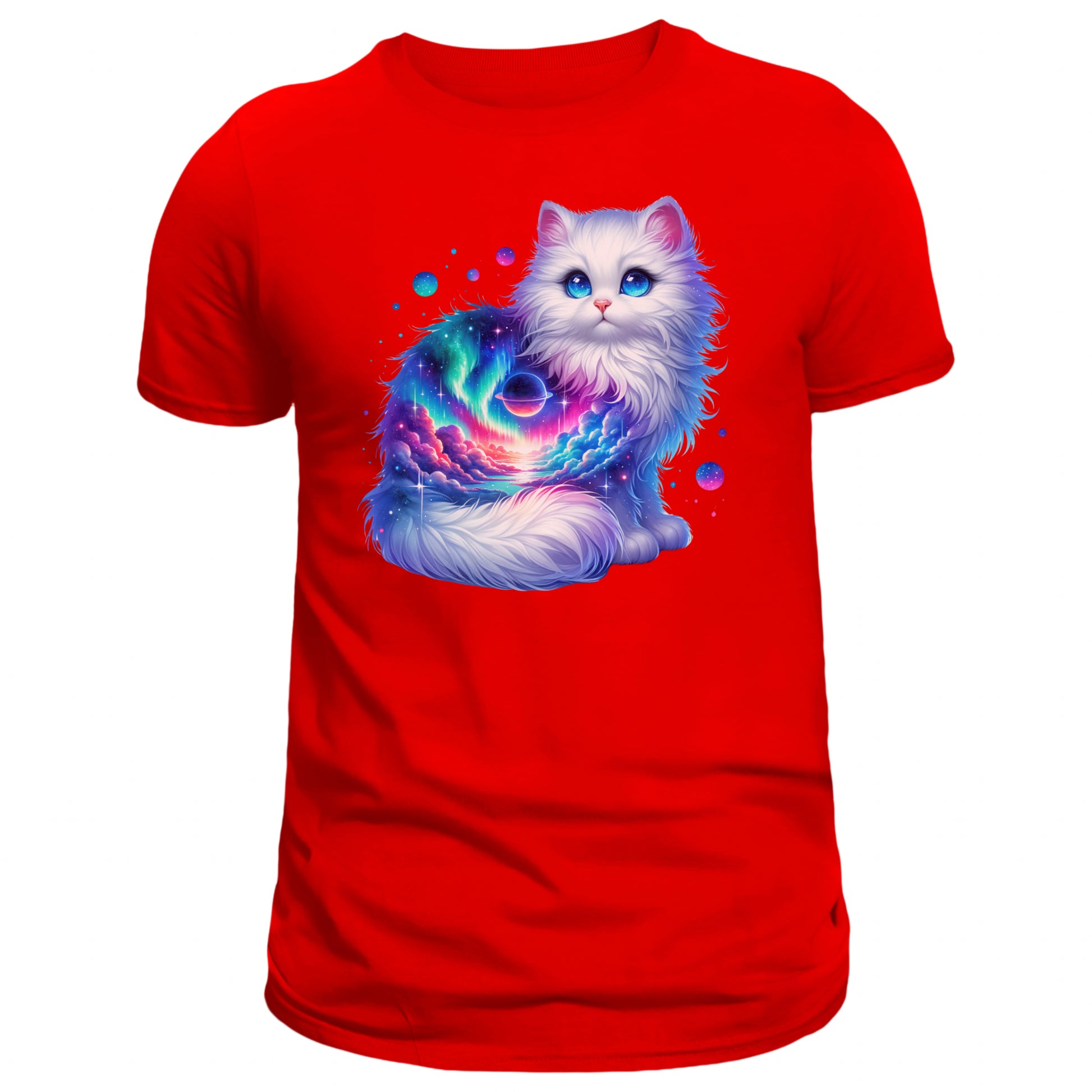 Celestial Watercolor Kitten Graphic T-shirt, Cat Tee Shirt - DogDreaming