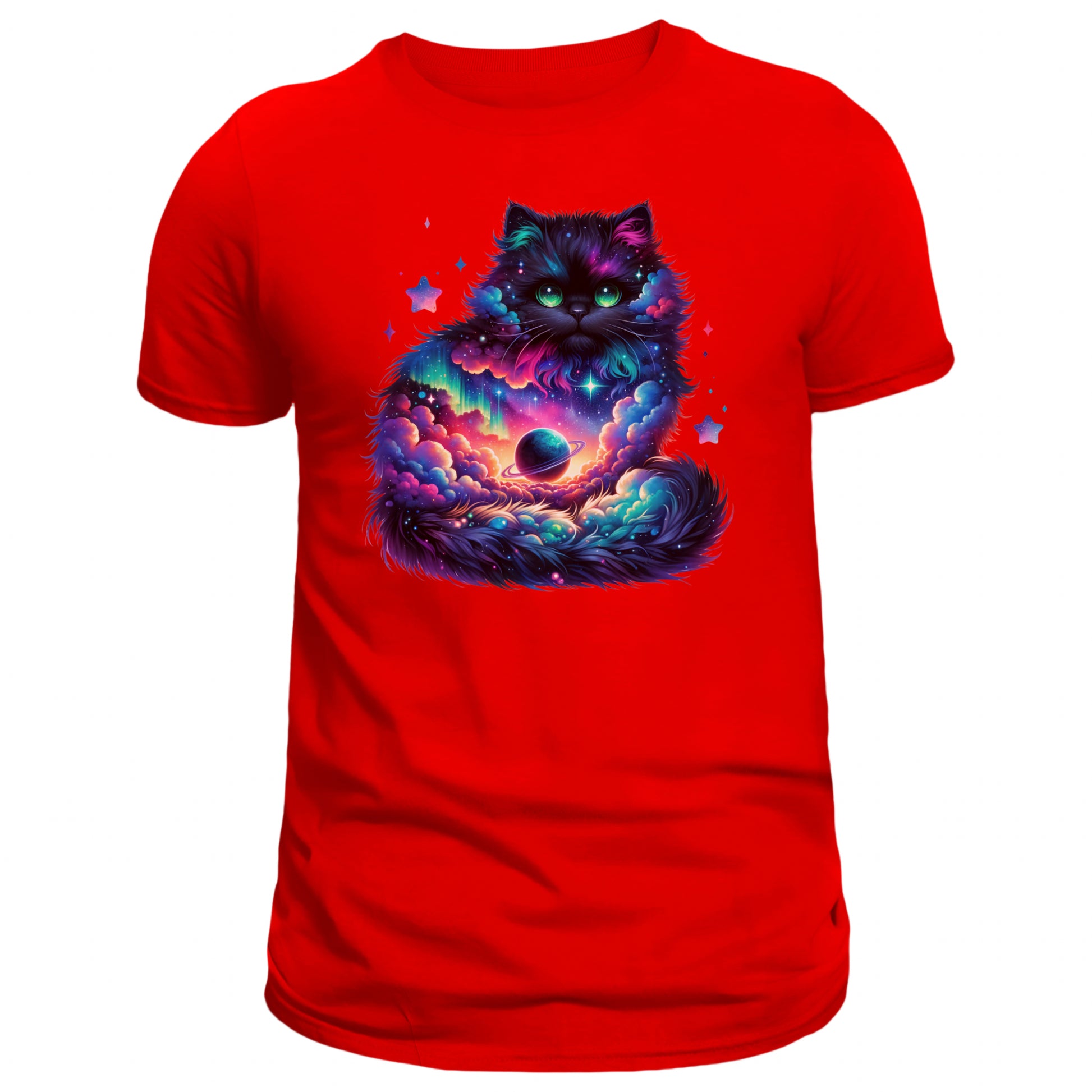 Celestial Watercolor Kitten Graphic T-shirt, Cat Tee Shirt - DogDreaming