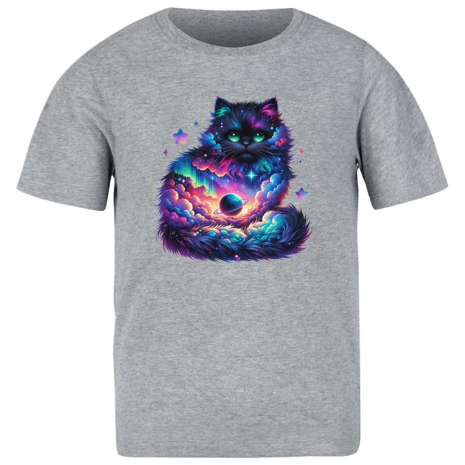 Celestial Watercolor Kitten Graphic T-shirt, Cat Tee Shirt - DogDreaming