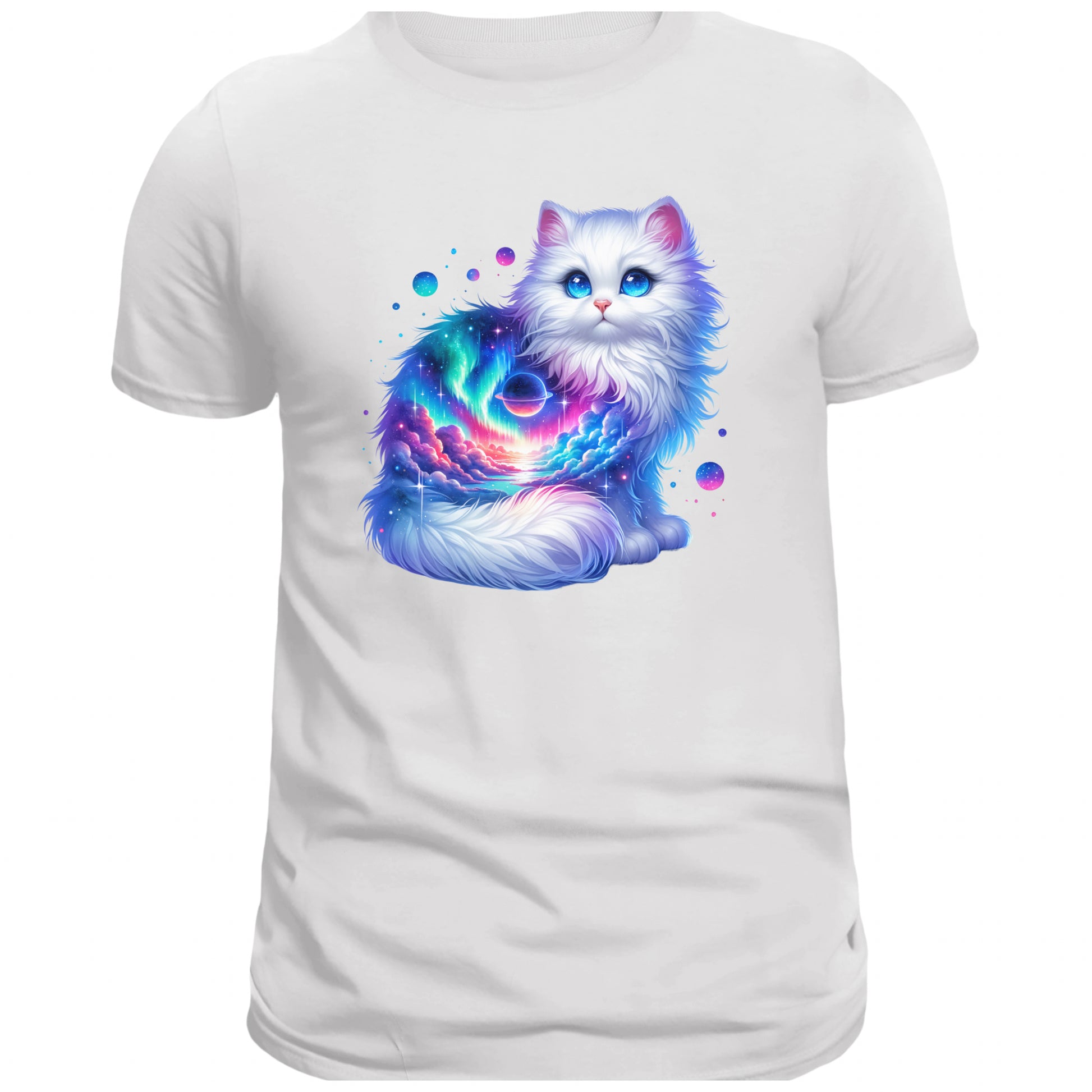 Celestial Watercolor Kitten Graphic T-shirt, Cat Tee Shirt - DogDreaming