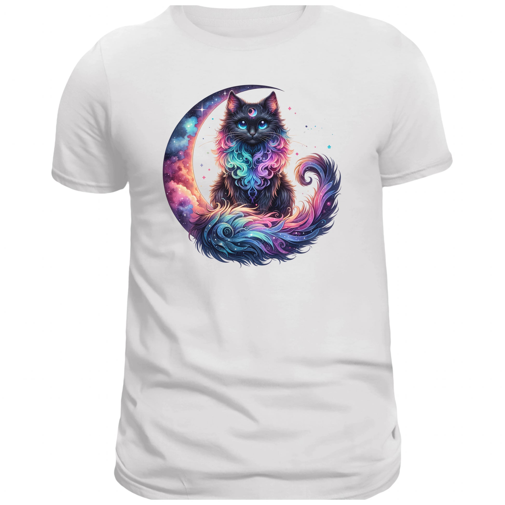 Celestial Watercolor Kitten Graphic T-shirt, Cat Tee Shirt - DogDreaming