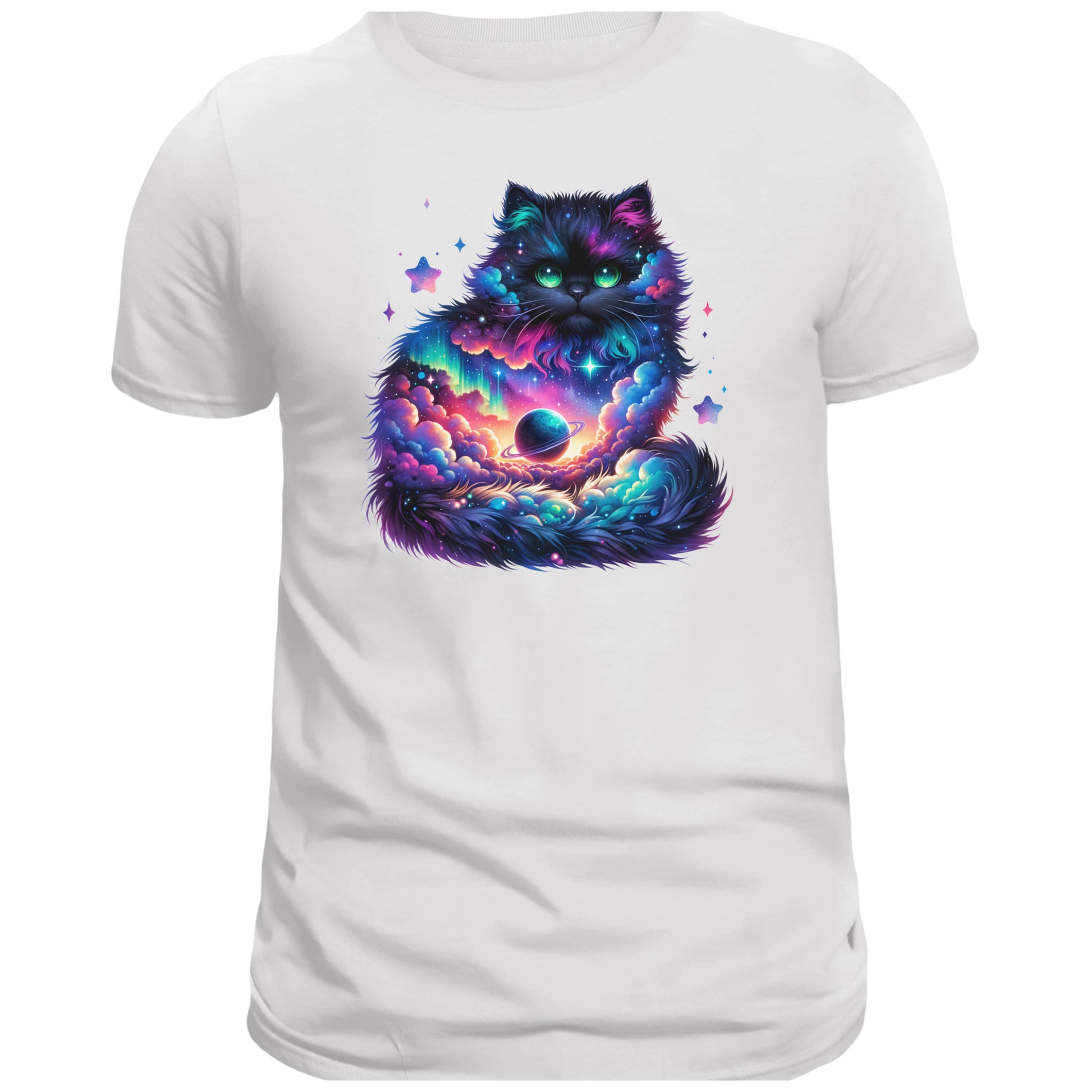 Celestial Watercolor Kitten Graphic T-shirt, Cat Tee Shirt - DogDreaming