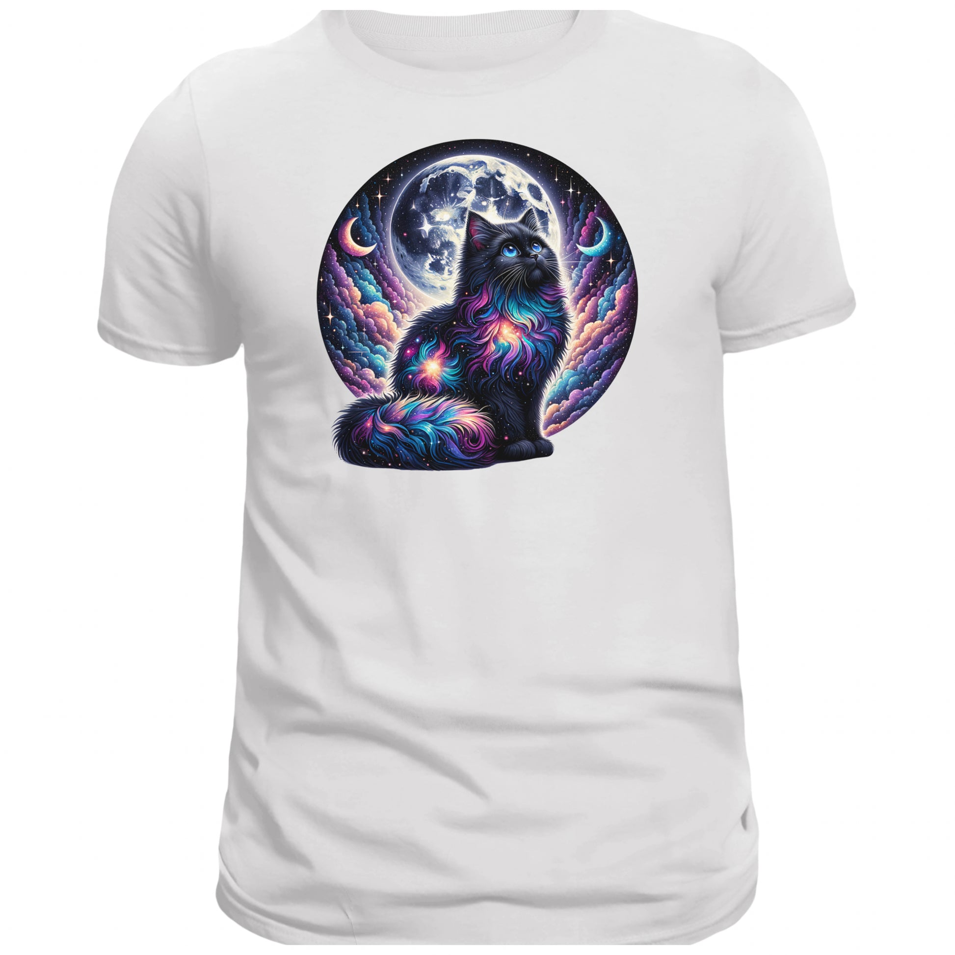 Celestial Watercolor Cat Graphic T-shirt, Cat Tee Shirt - DogDreaming