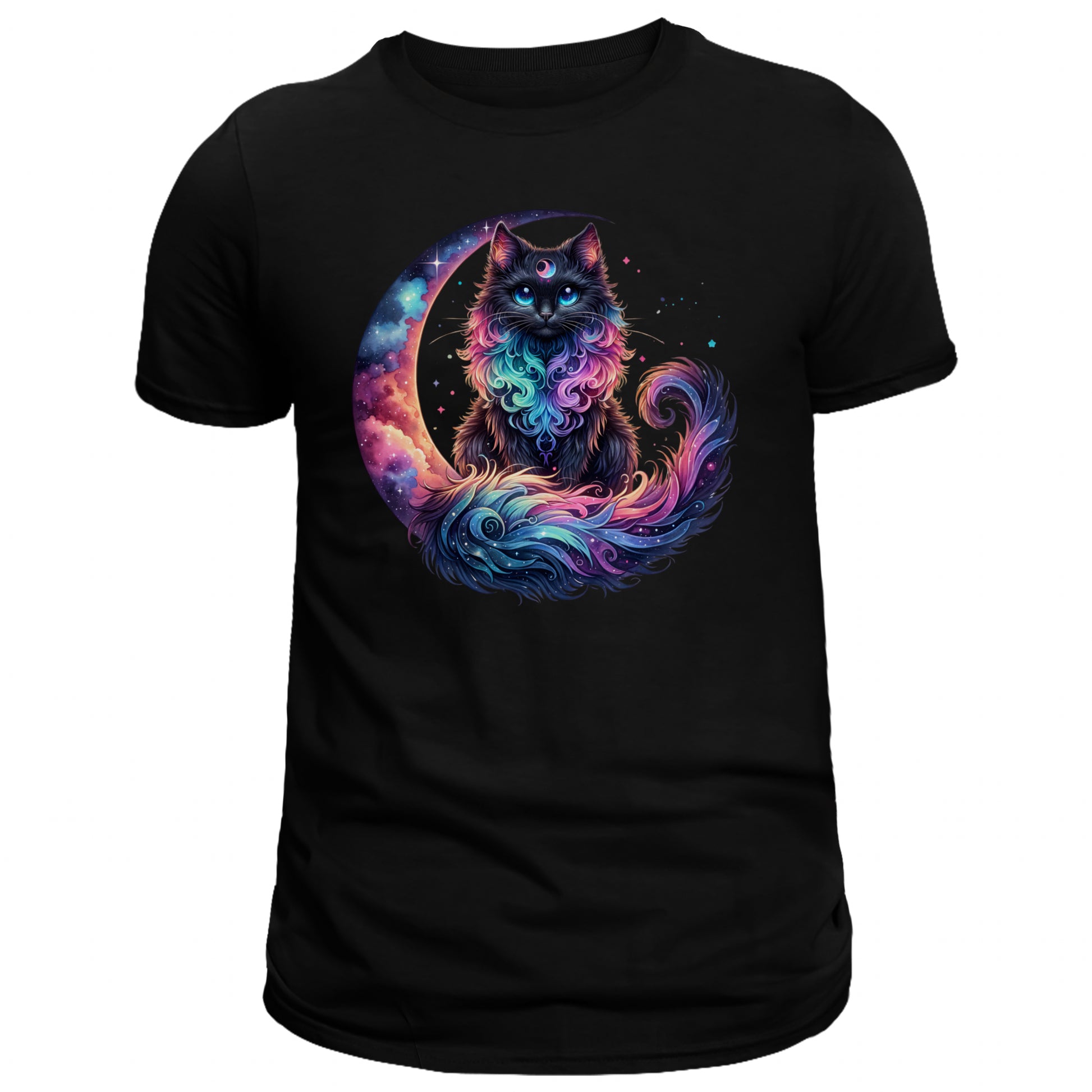 Celestial Watercolor Kitten Graphic T-shirt, Cat Tee Shirt - DogDreaming