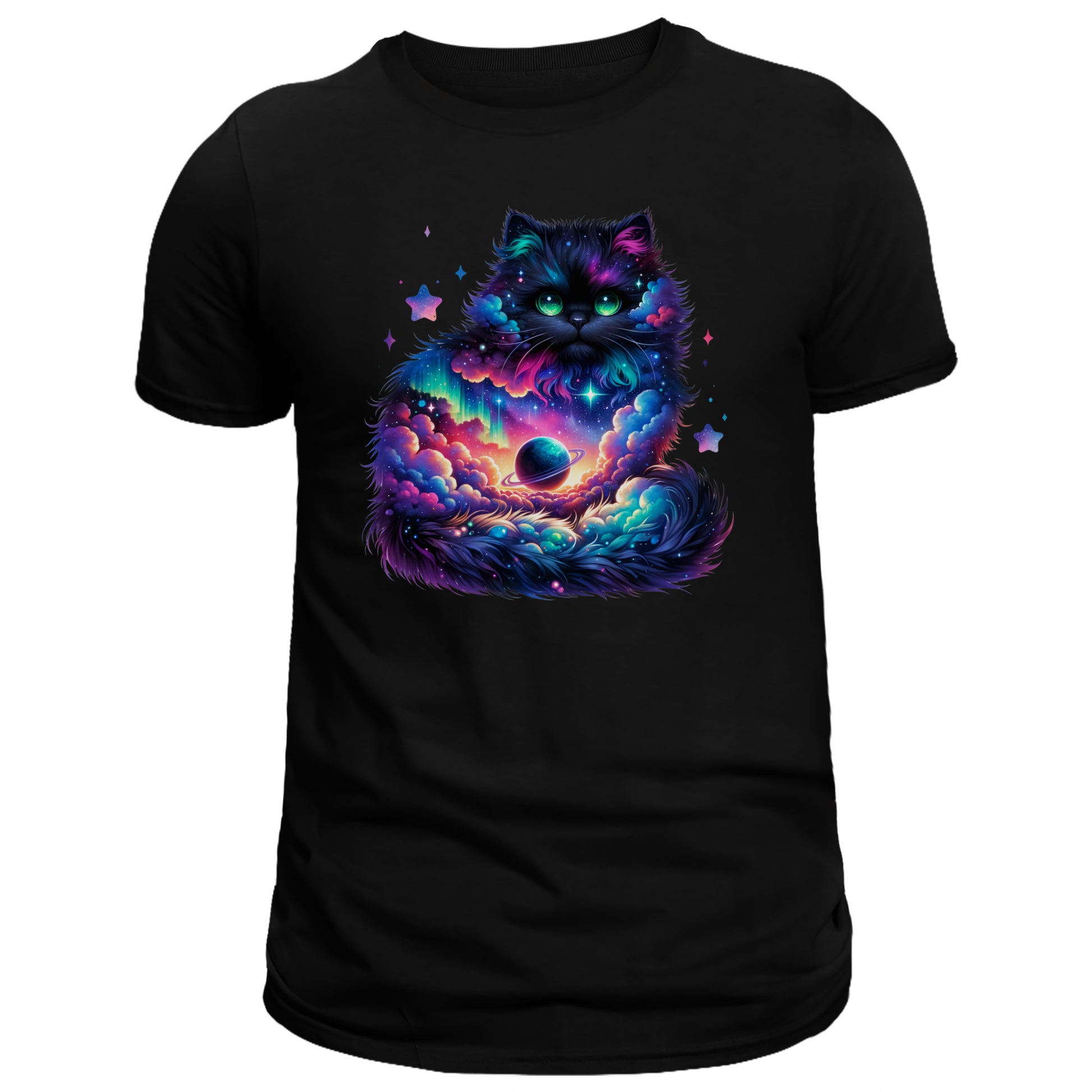 Celestial Watercolor Kitten Graphic T-shirt, Cat Tee Shirt - DogDreaming