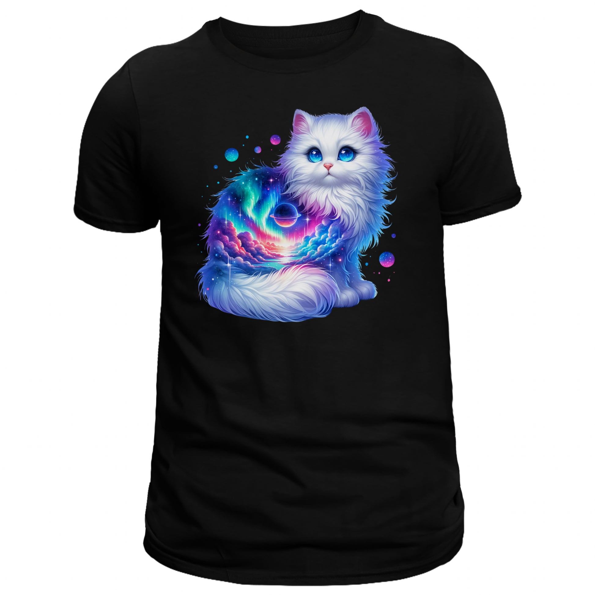 Celestial Watercolor Kitten Graphic T-shirt, Cat Tee Shirt - DogDreaming