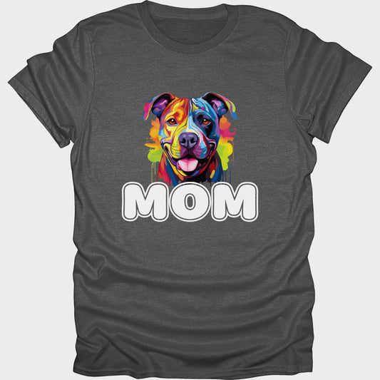 Pitbull Mom Short Sleeve T-shirt Gray
