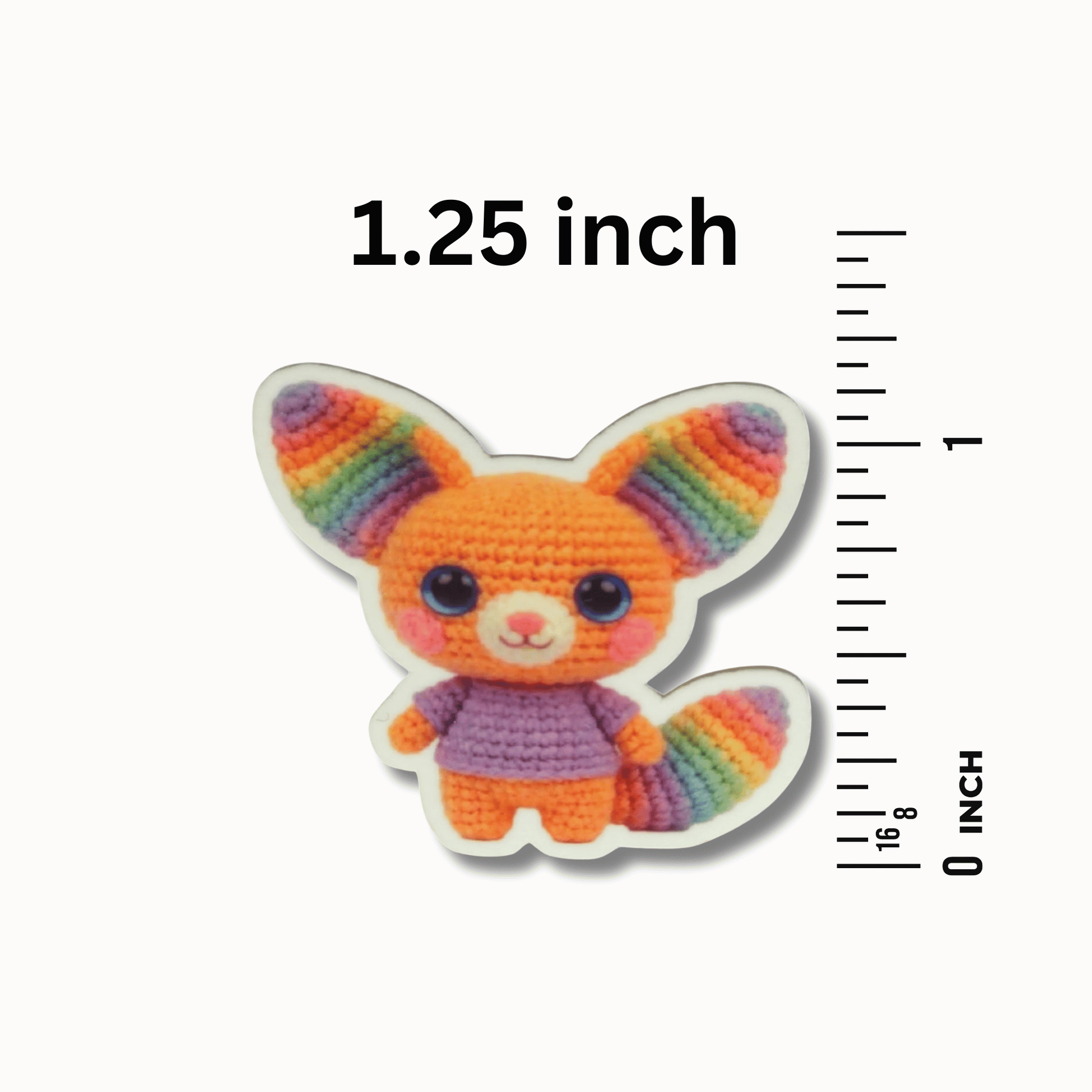 Crochet Rainbow Fox Needle Minder, Magnetic Needle Holder for Cross Stitch, Embroidery, and Hand Sewing