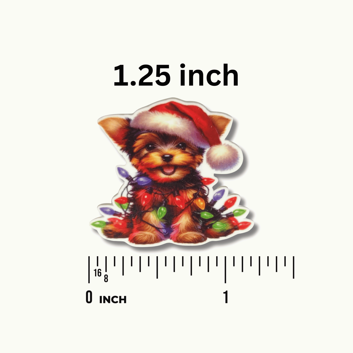 Christmas Yorkie Magnetic Needle Minder, Cute Dog Needle Holder for Cross Stitch and Embroidery