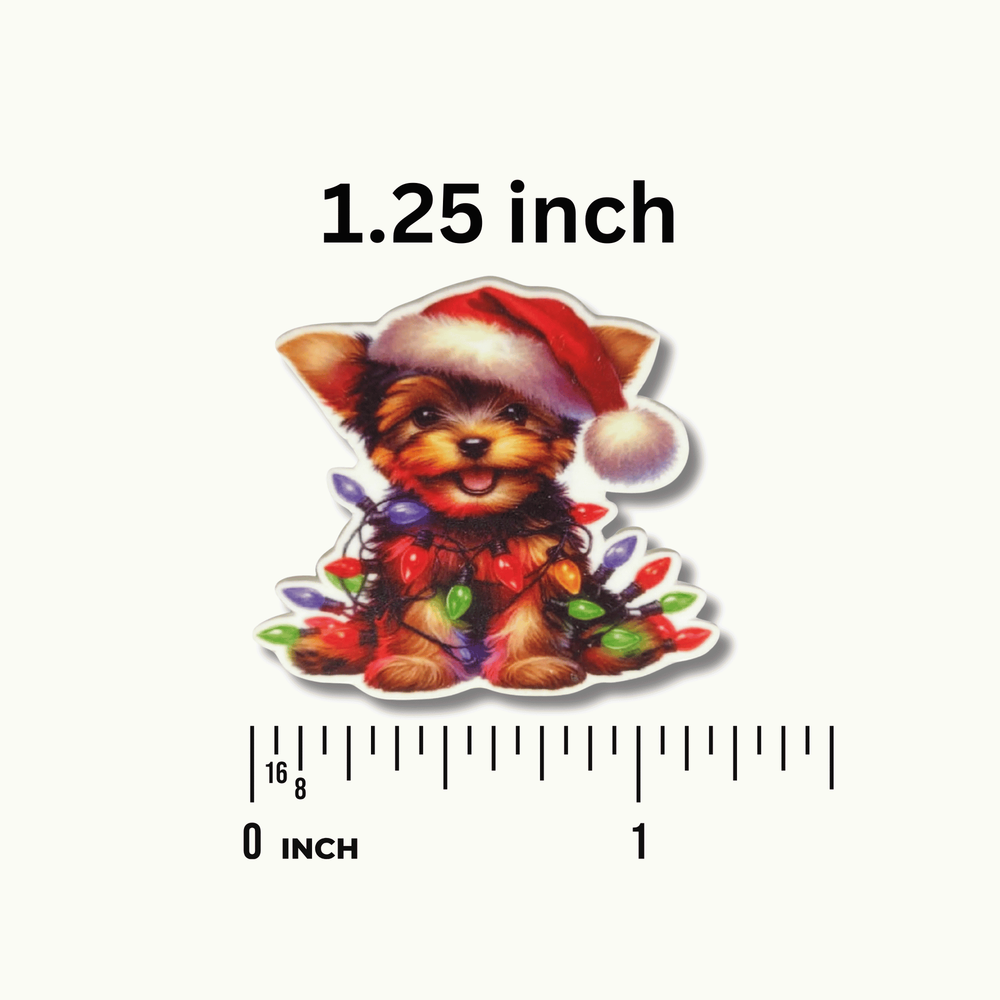 Christmas Yorkie Magnetic Needle Minder, Cute Dog Needle Holder for Cross Stitch and Embroidery