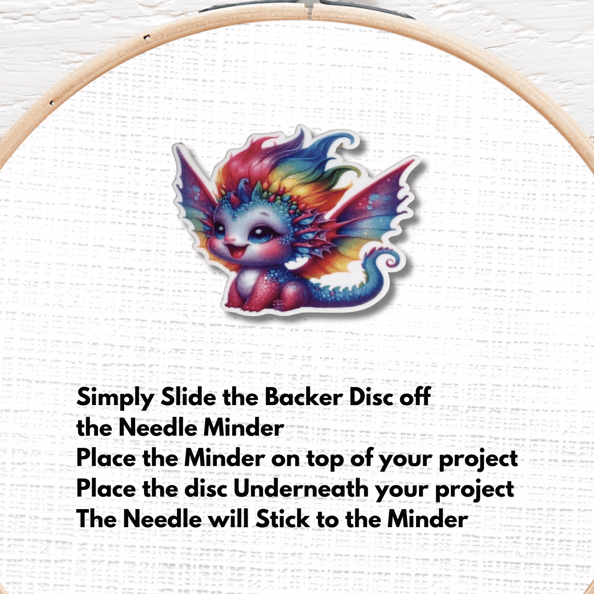 colorful baby dragon needle minder magnetic embroidery tool