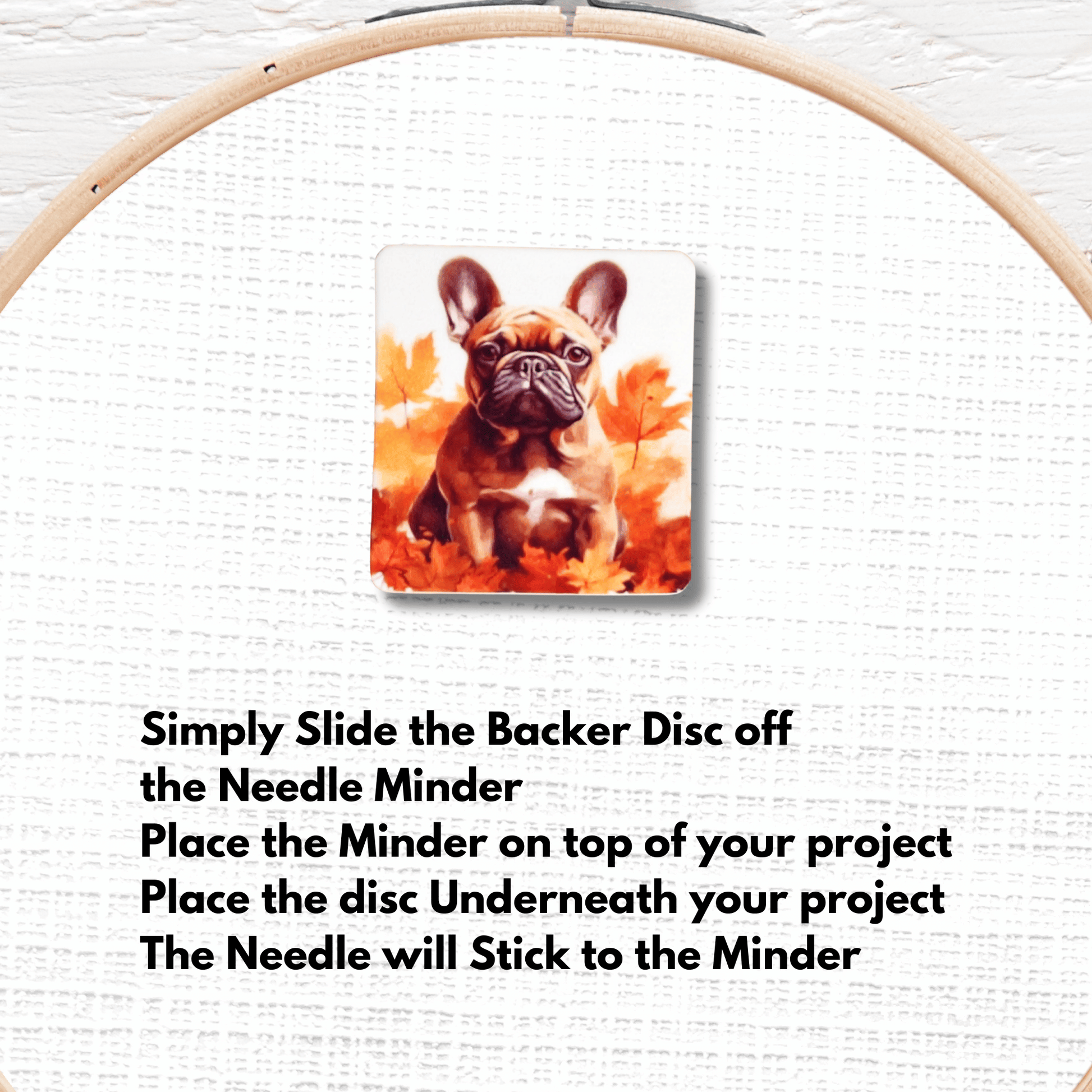 Cute French bulldog puppy needle minder magnet for sewing and quilting