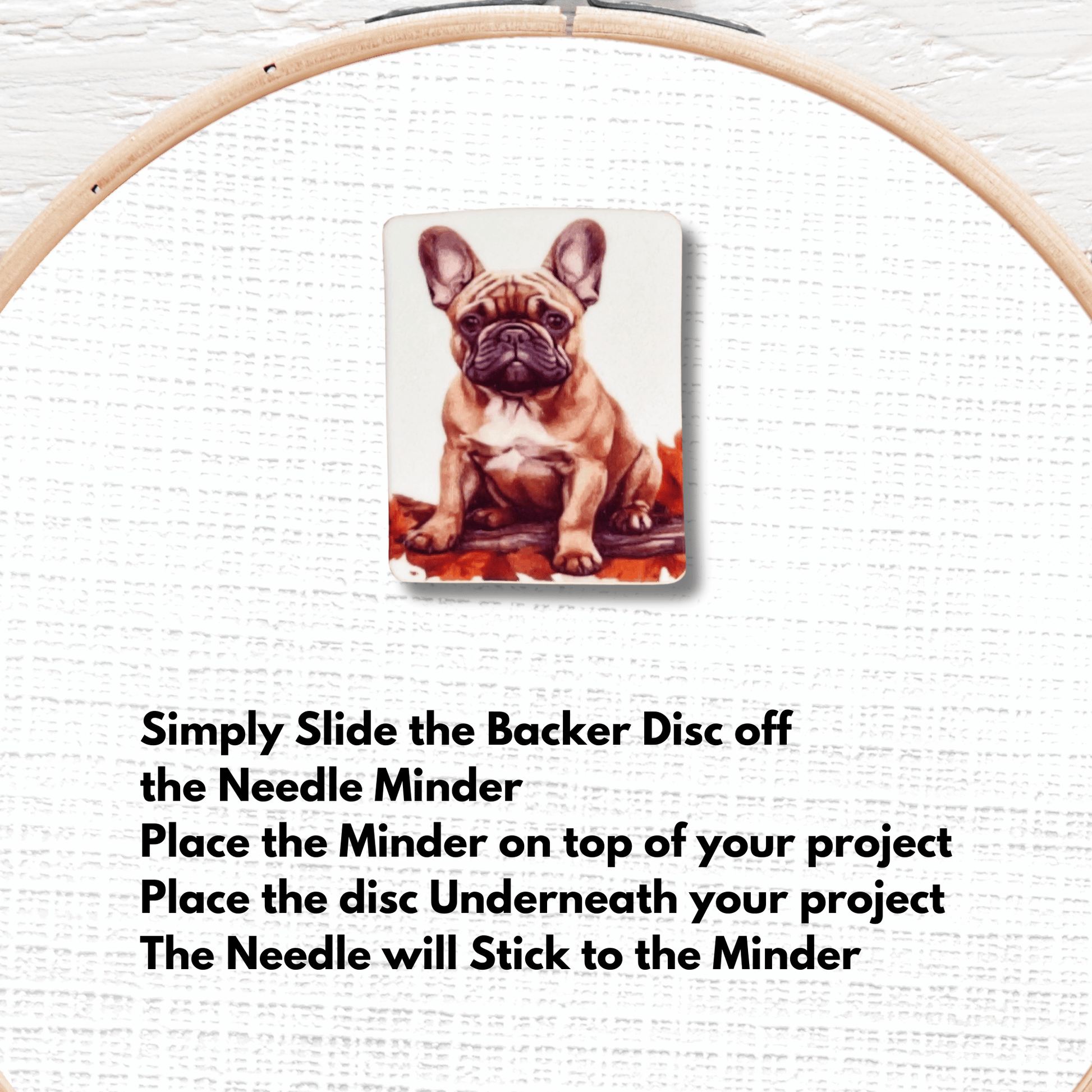 Cute French bulldog puppy needle minder magnet for sewing and quilting