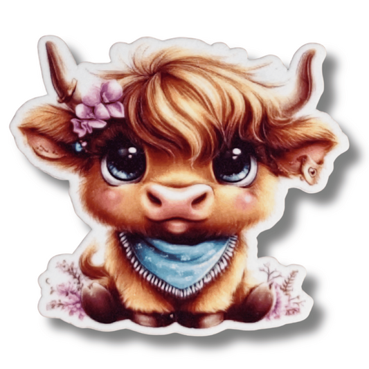 baby highland cow bandana flowers magnetic needle minder cross stitch embroidery needle minder magnet