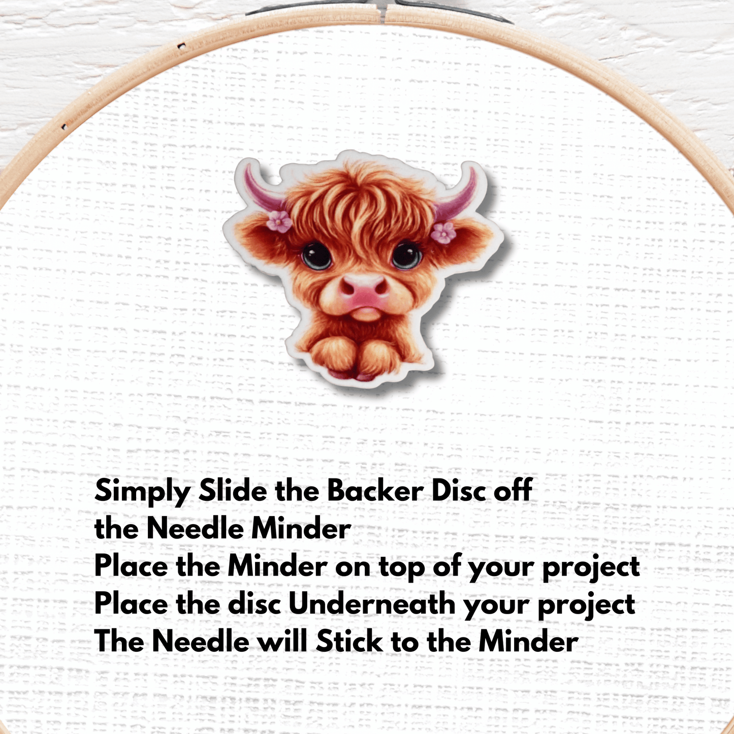 adorable baby cow flower needle minder magnet cross stitch animal accessory