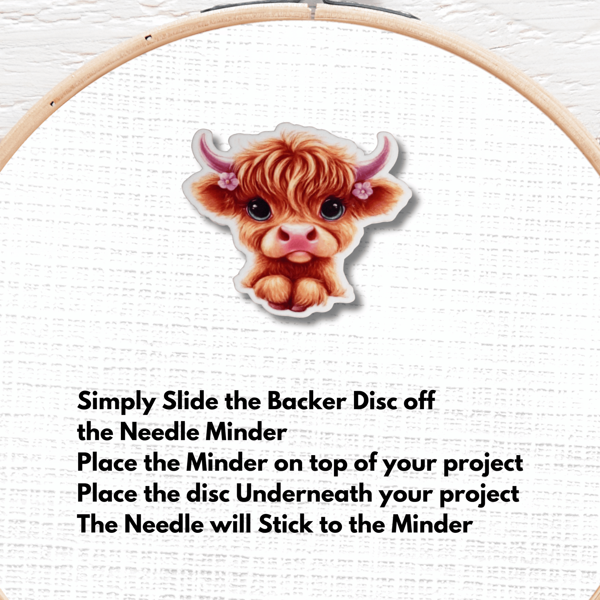 adorable baby cow flower needle minder magnet cross stitch animal accessory