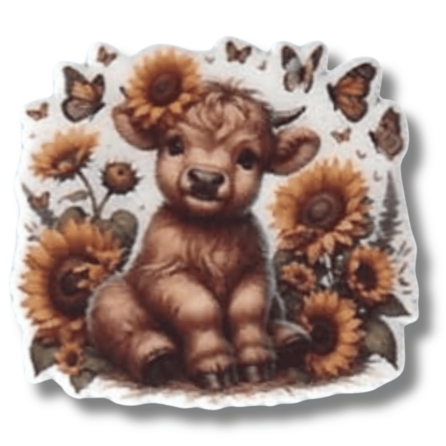 baby highland cow sunflower magnetic needle minder for cross stitch embroidery