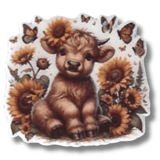 baby highland cow sunflower magnetic needle minder for cross stitch embroidery