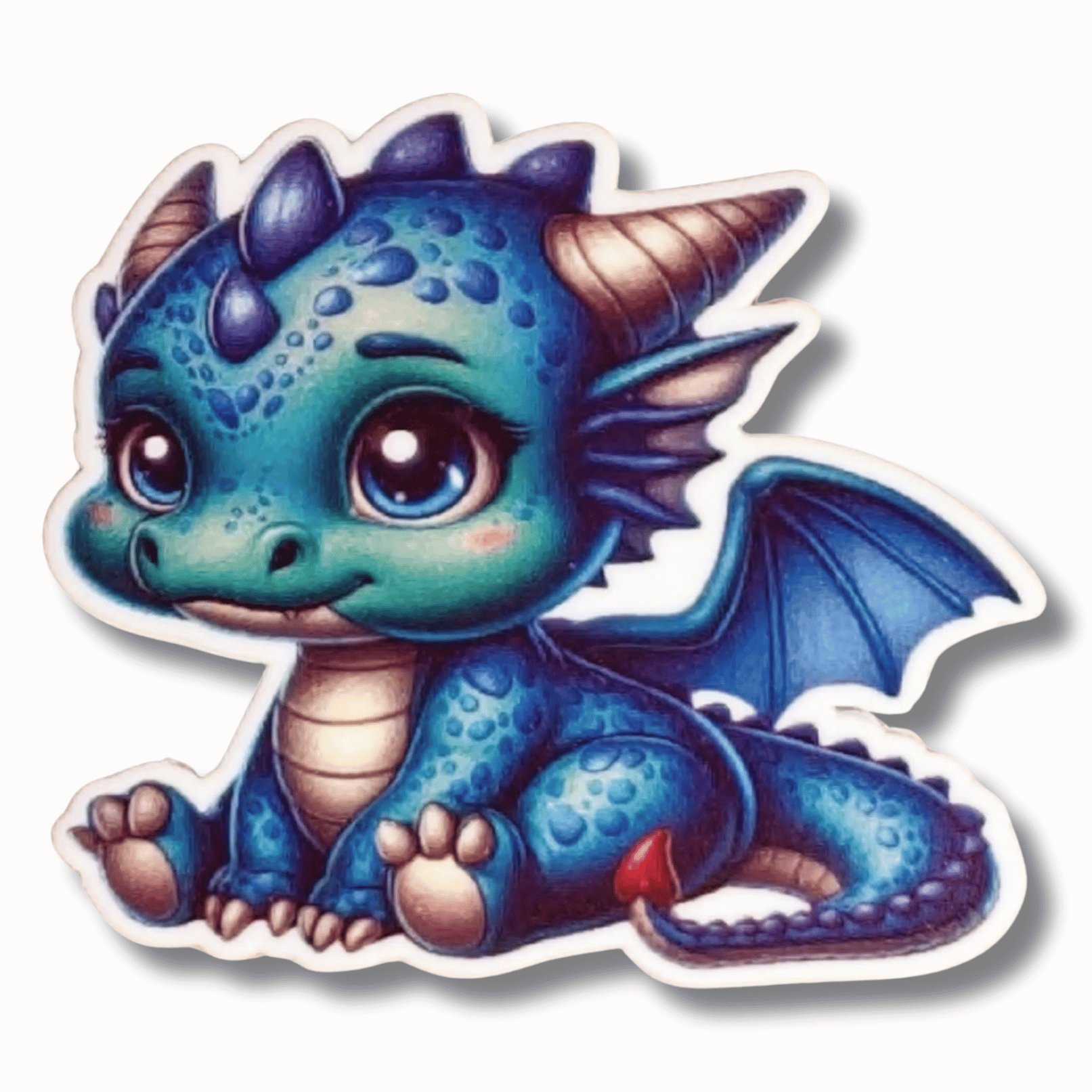 blue baby dragon magnetic needle minder for cross stitch embroidery