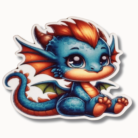 Blue Baby Dragon Magnetic Needle Minder for Cross Stitch and Embroidery, Cute Fantasy Dragon Needle Holder Accessory