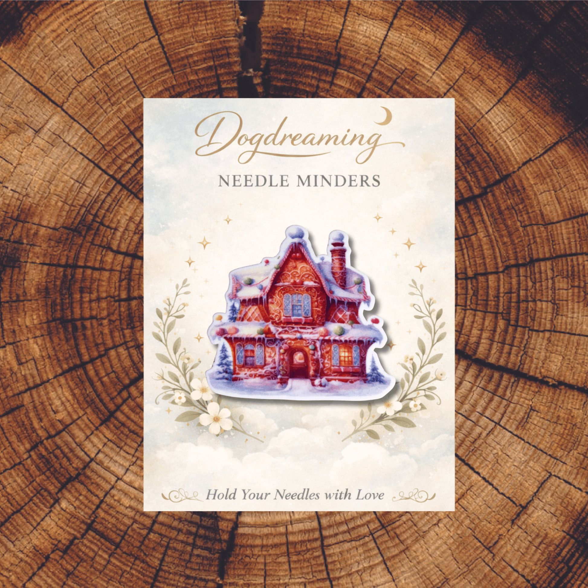 holiday magnetic gingerbread needle minder embroidery accessory