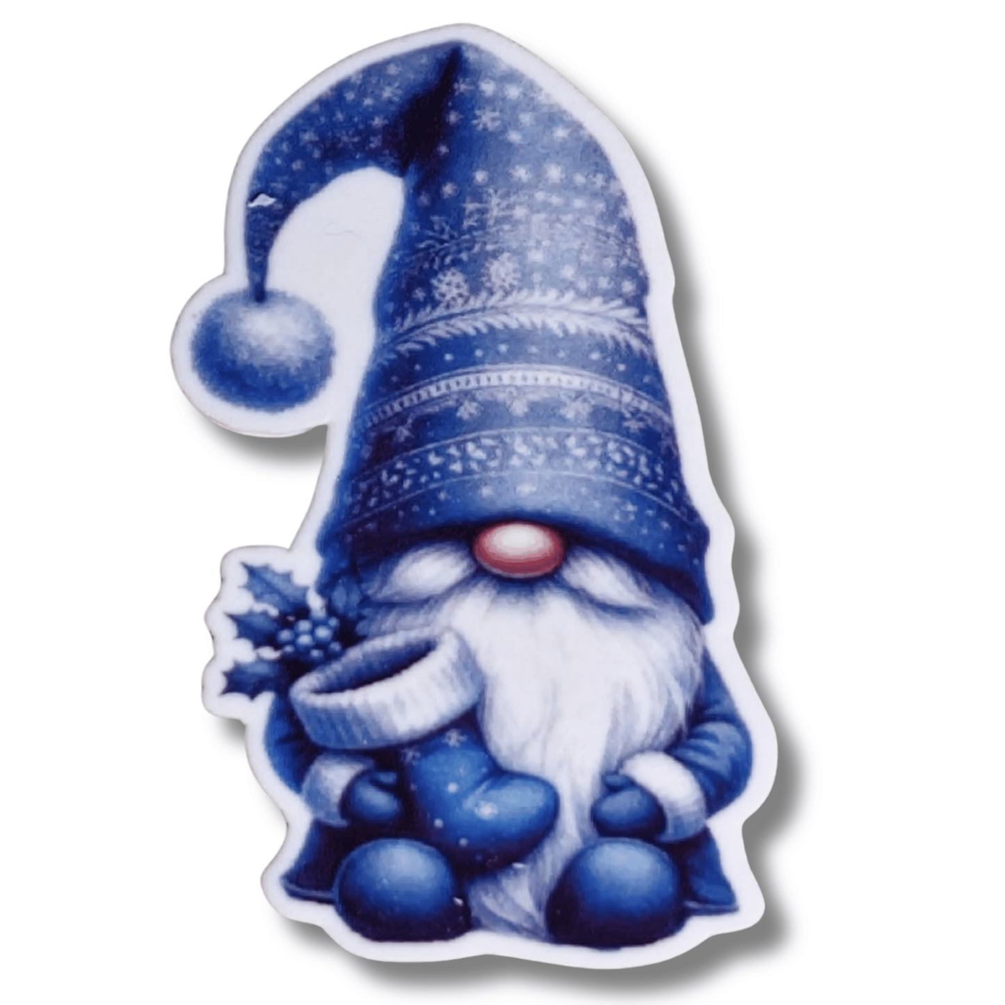 Blue Christmas Gnome Magnetic Needle Minder for Cross Stitch and Embroidery, Cute Holiday Gnome Needle Holder Accessory