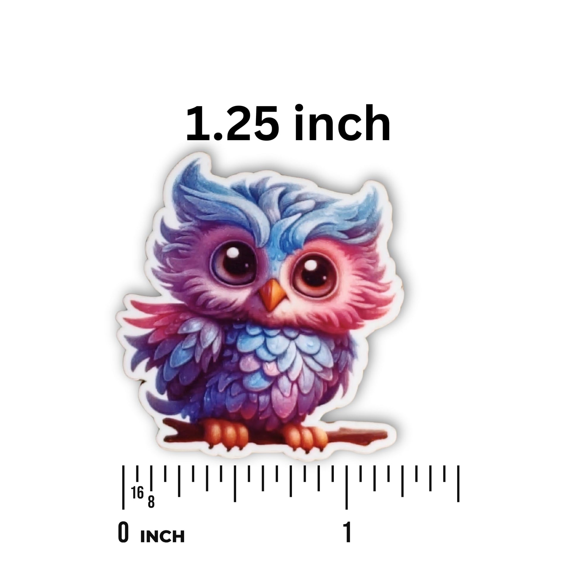 Bright pink purple and blue owl sewing accessory for needlework lovers