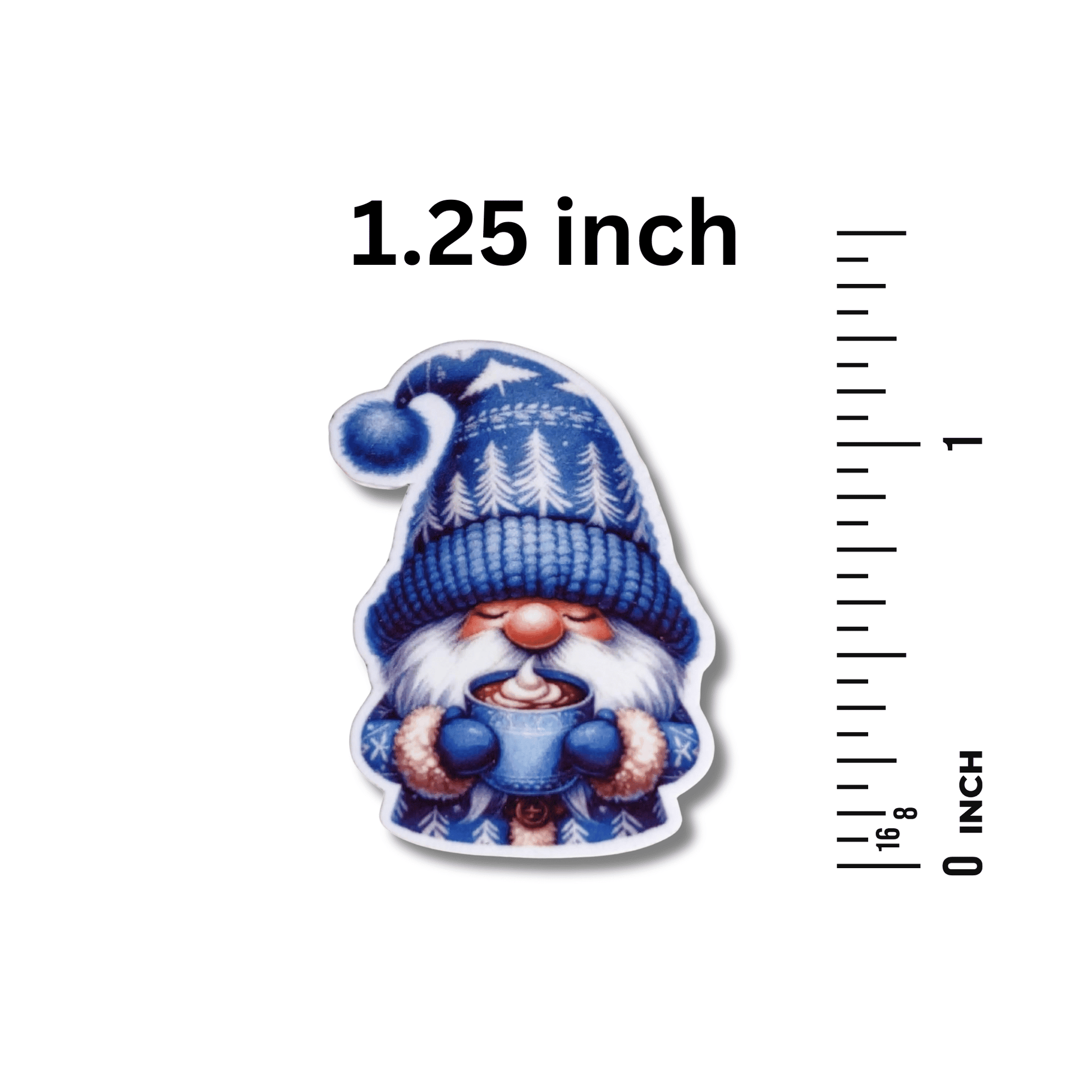 Blue Winter Gnome Magnetic Needle Minder, Cute Holiday Needle Holder for Cross Stitch and Embroidery
