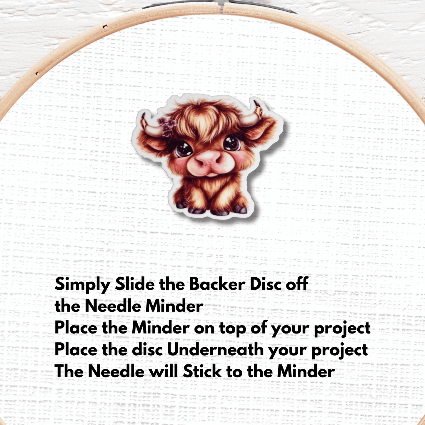 kawaii baby highland cow needle minder magnet cross stitch animal accessory