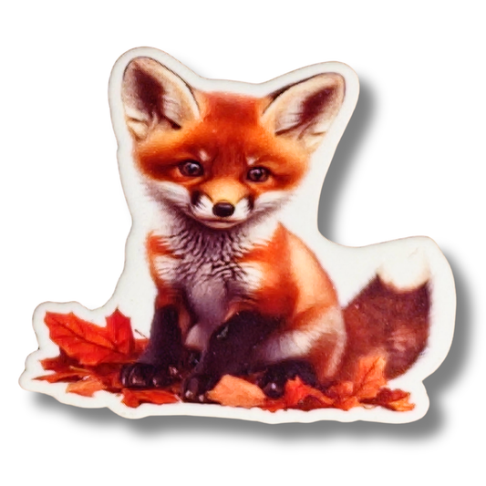 Cute Fox Autumn Leaves Magnetic Needle Minder for cross stitch, embroidery, sewing, quilting, and needlepoint