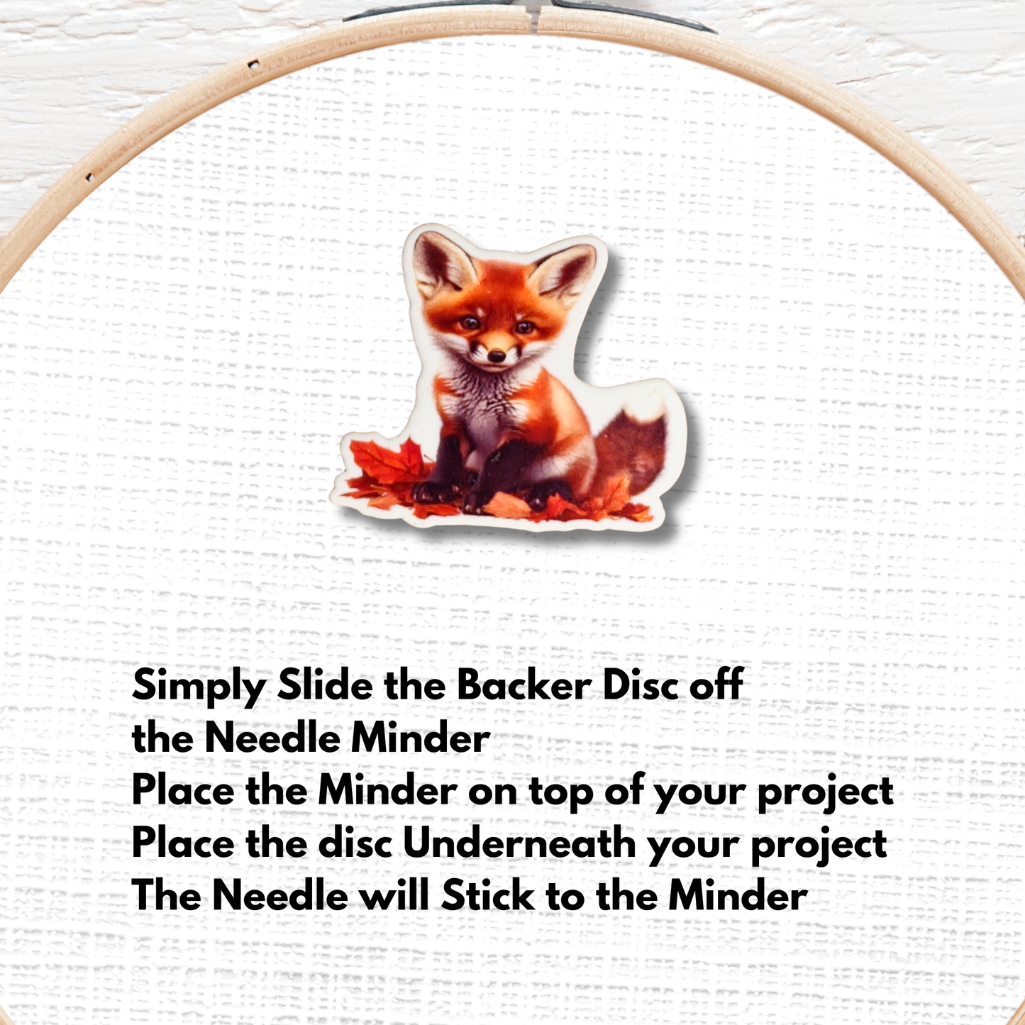 Cute fox needle minder magnet for sewing and quilting