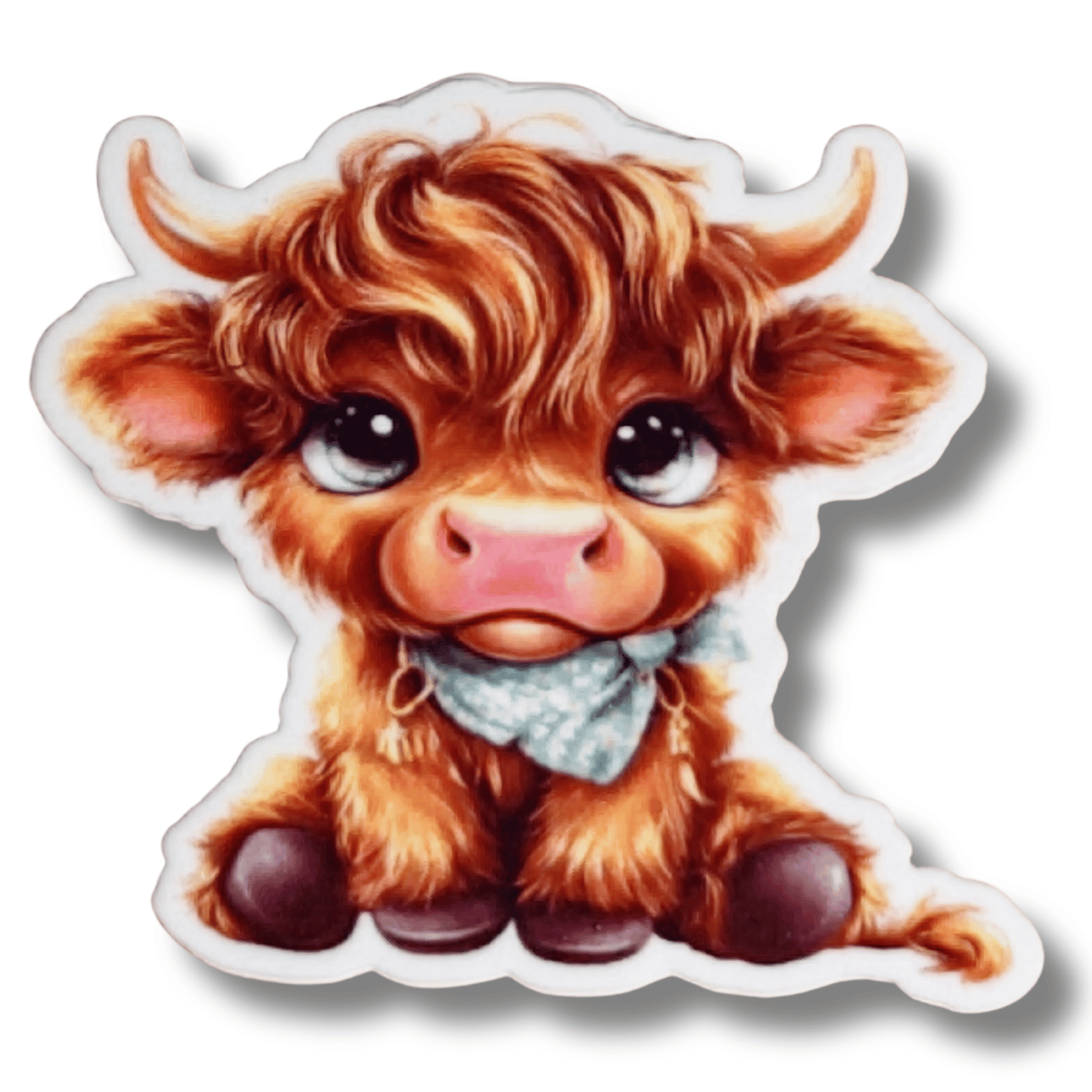 cute highland cow with bandana magnetic needle minder animal cross stitch embroidery needle minder magnet