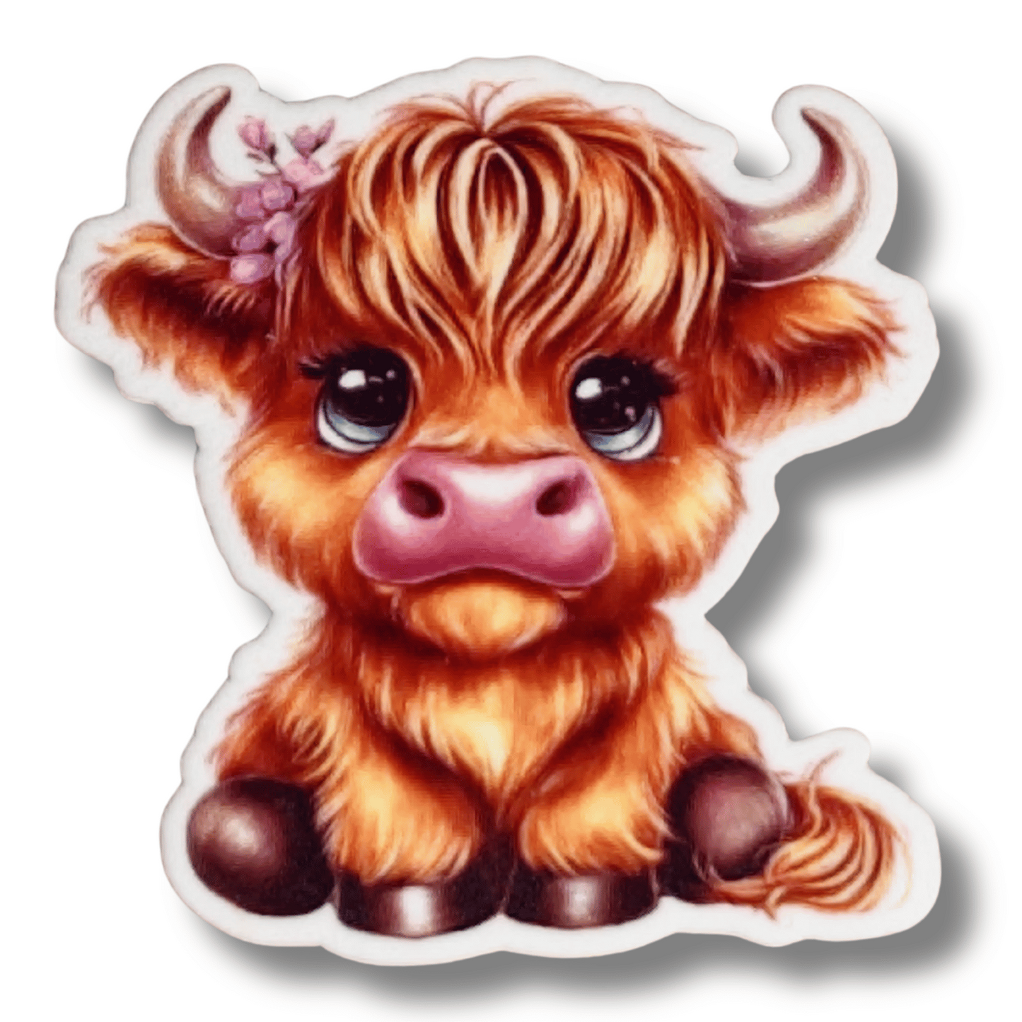 cute highland cow with flower magnetic needle minder cross stitch embroidery needle minder magnet