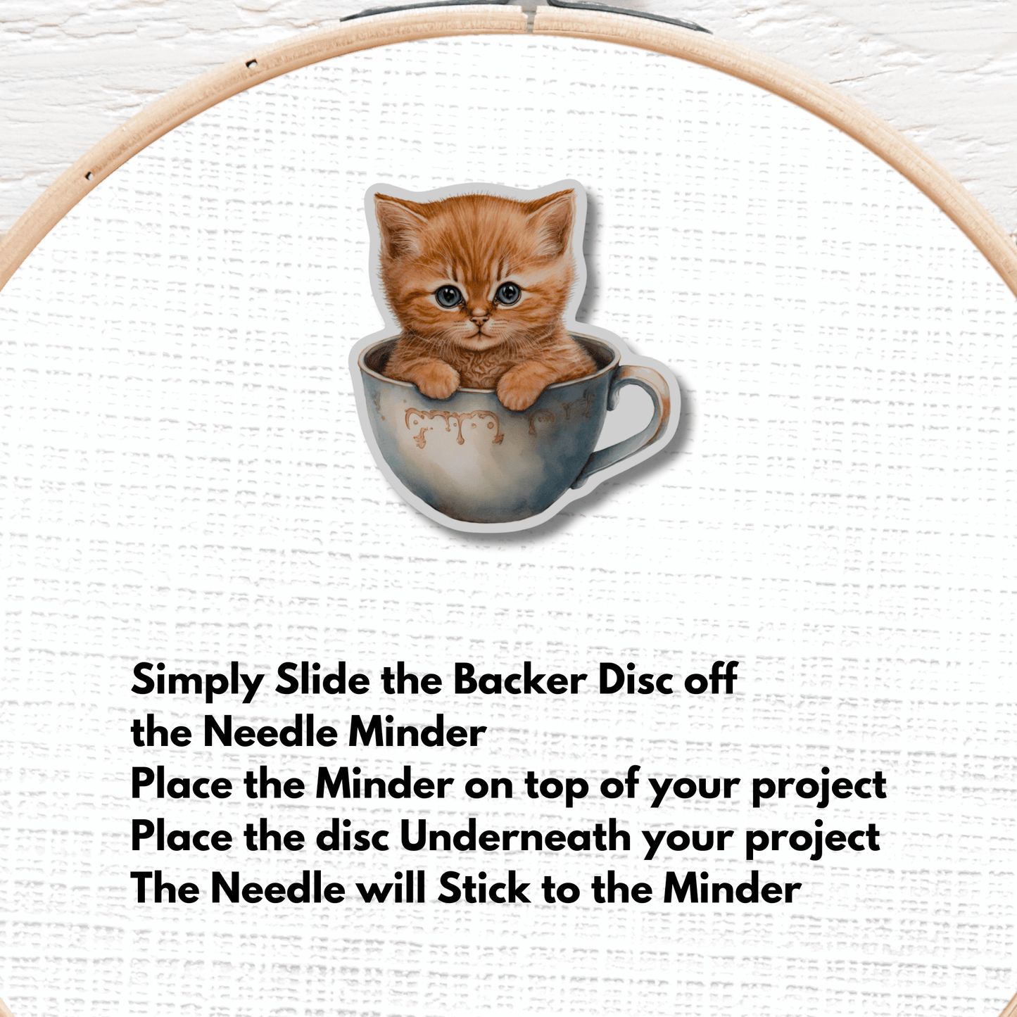 baby cat magnetic needle minder embroidery tool
