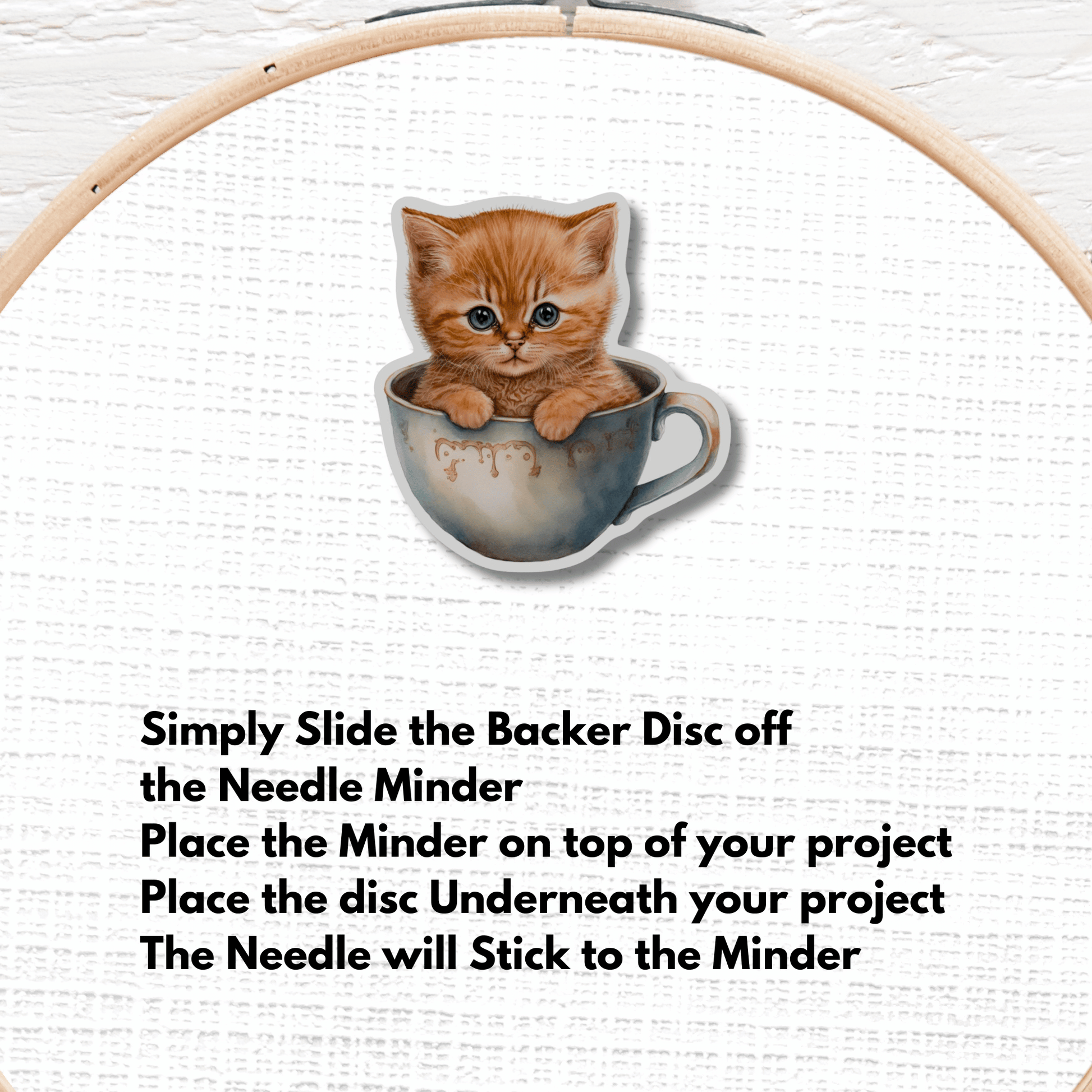 baby cat magnetic needle minder embroidery tool