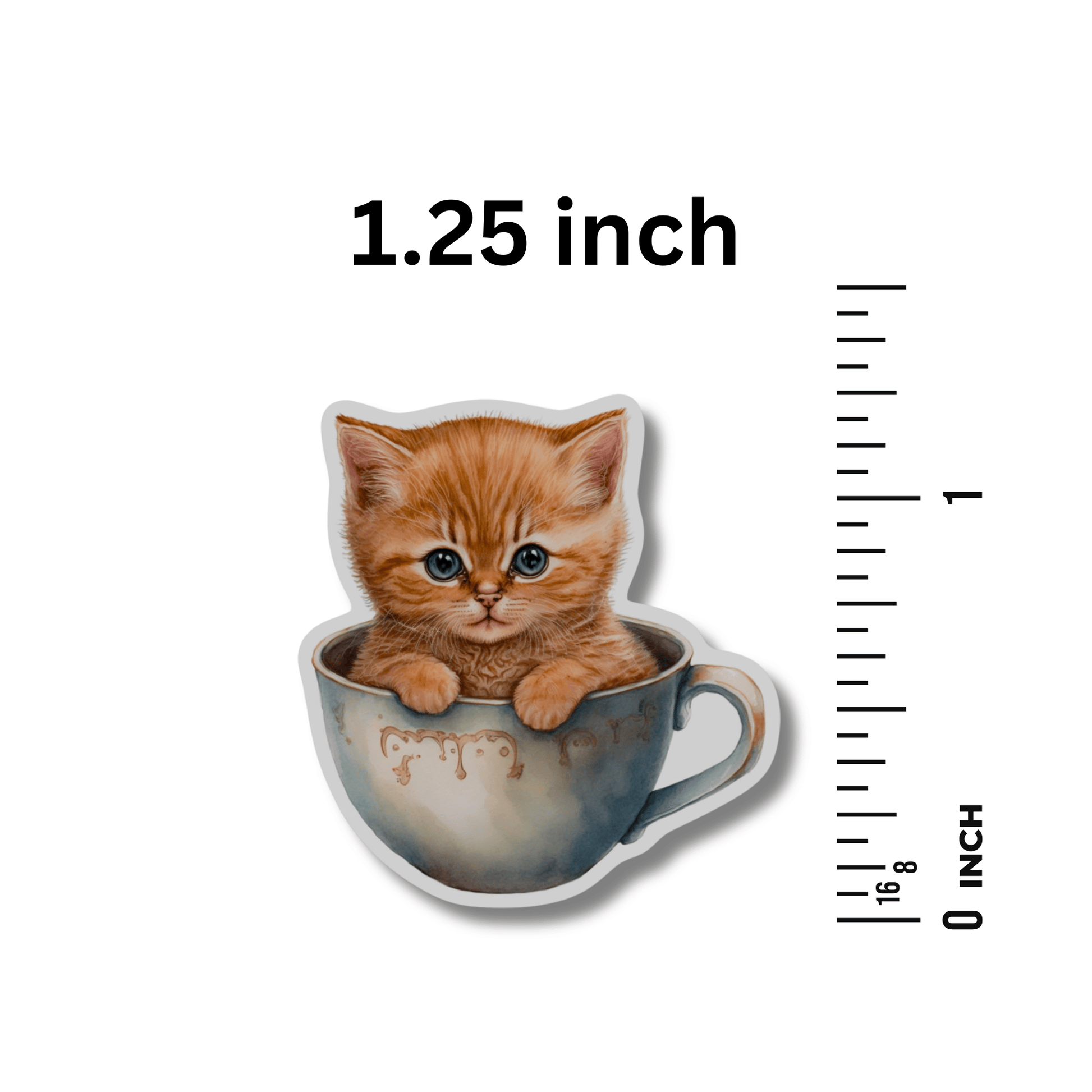 kitten in teacup needle holder cross stitch project accessory