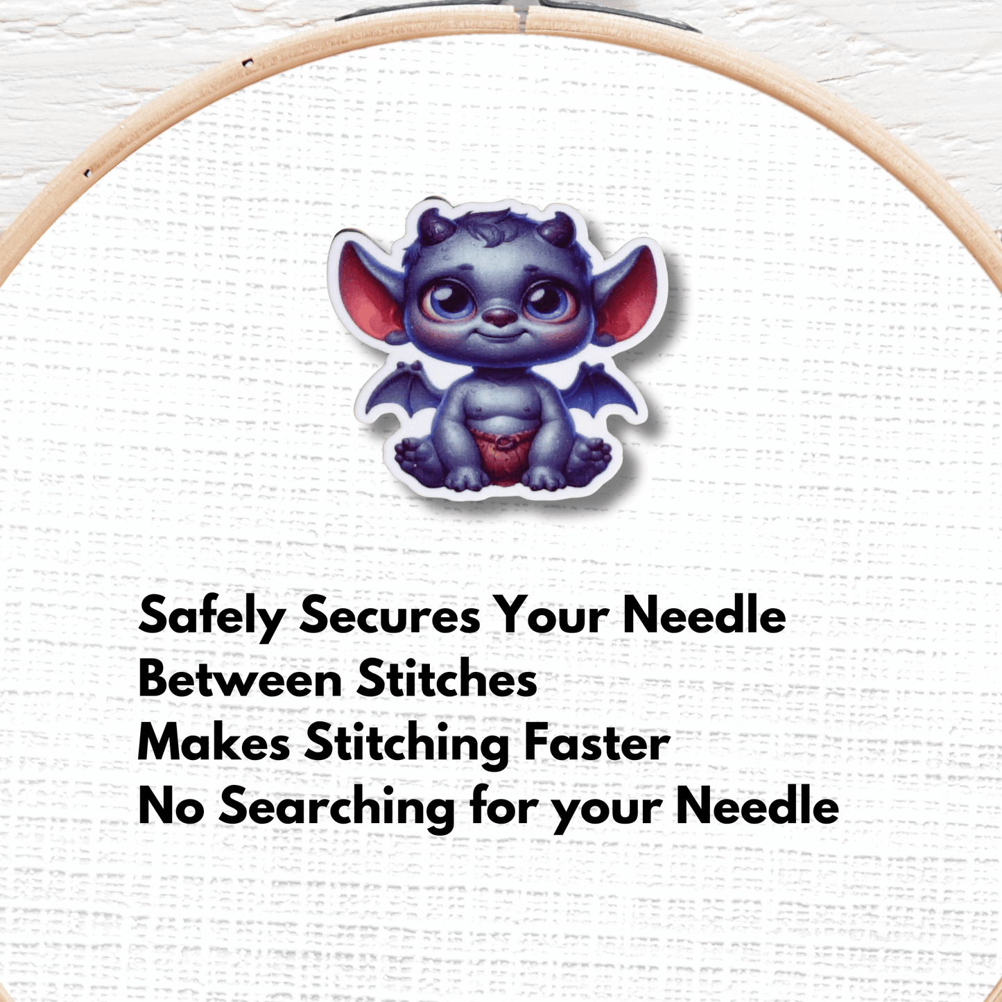 Cute Spooky Baby Gargoyle Magnetic Needle Minder for cross stitch and embroidery