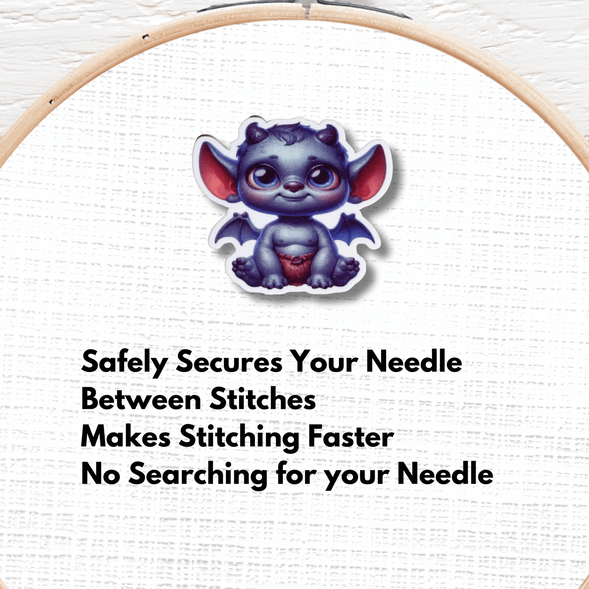 Cute Spooky Baby Gargoyle Magnetic Needle Minder for cross stitch and embroidery