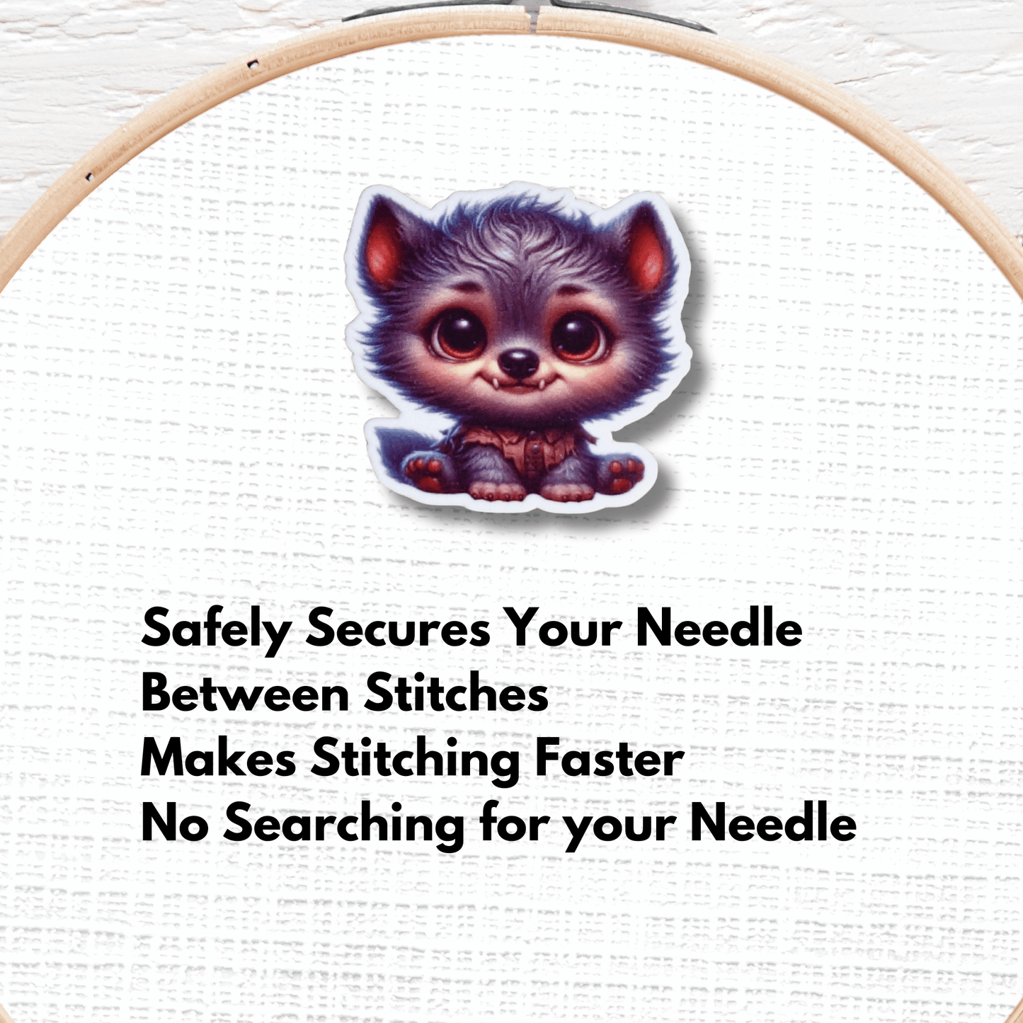 Cute Spooky Baby Werewolf Magnetic Needle Minder for cross stitch and embroidery